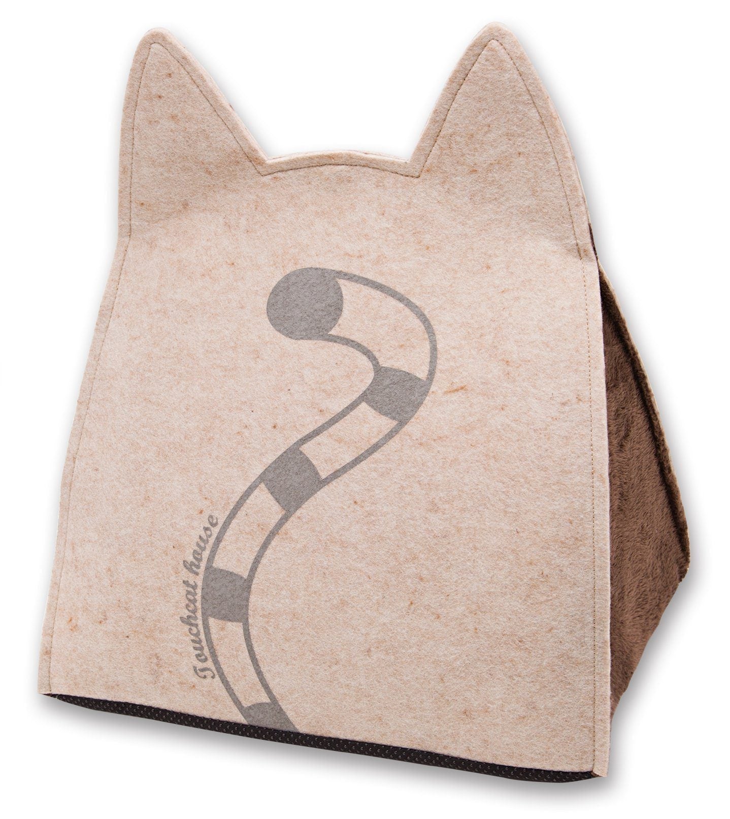 Folding Kitty-Ear Cat Bed with Plush Cushion, 19.7" x 13.8" x 18.9"