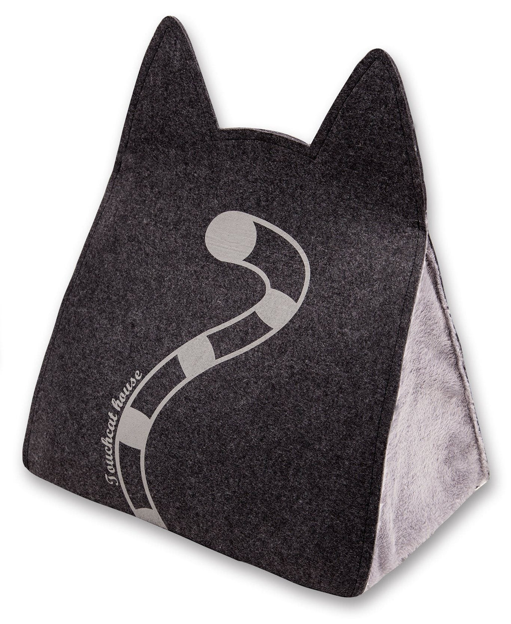 Folding Kitty-Ear Cat Bed with Plush Cushion, 19.7" x 13.8" x 18.9"