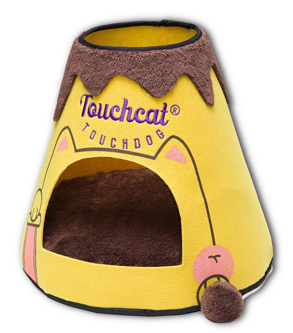 Touchcat Molten Lava Triangular Cat Bed with Fleece Cushion