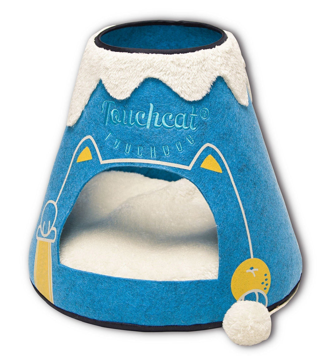 Touchcat Molten Lava Triangular Cat Bed with Fleece Cushion