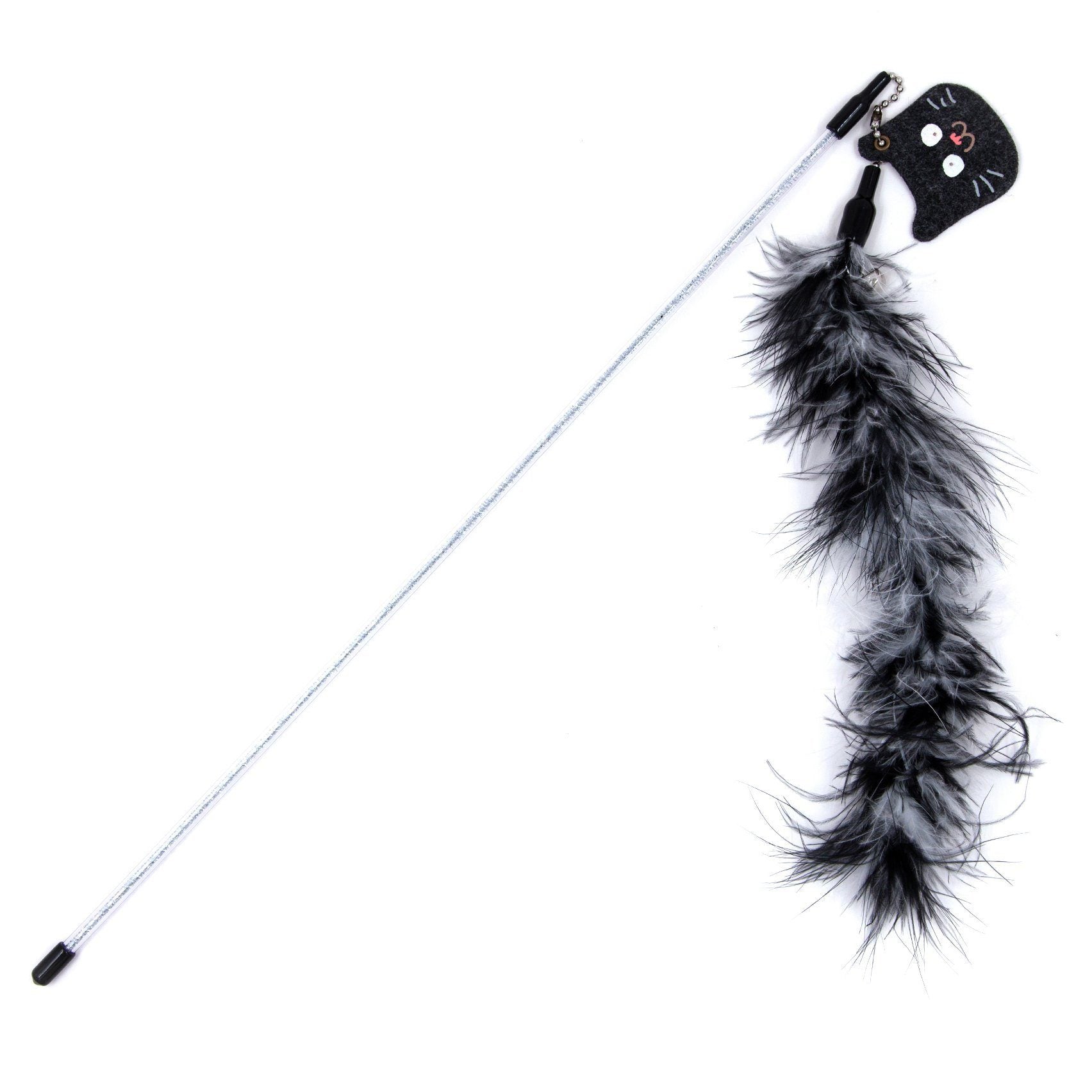 Tail-Feather Designer Wand Cat Teaser with Fox-Tail Accent