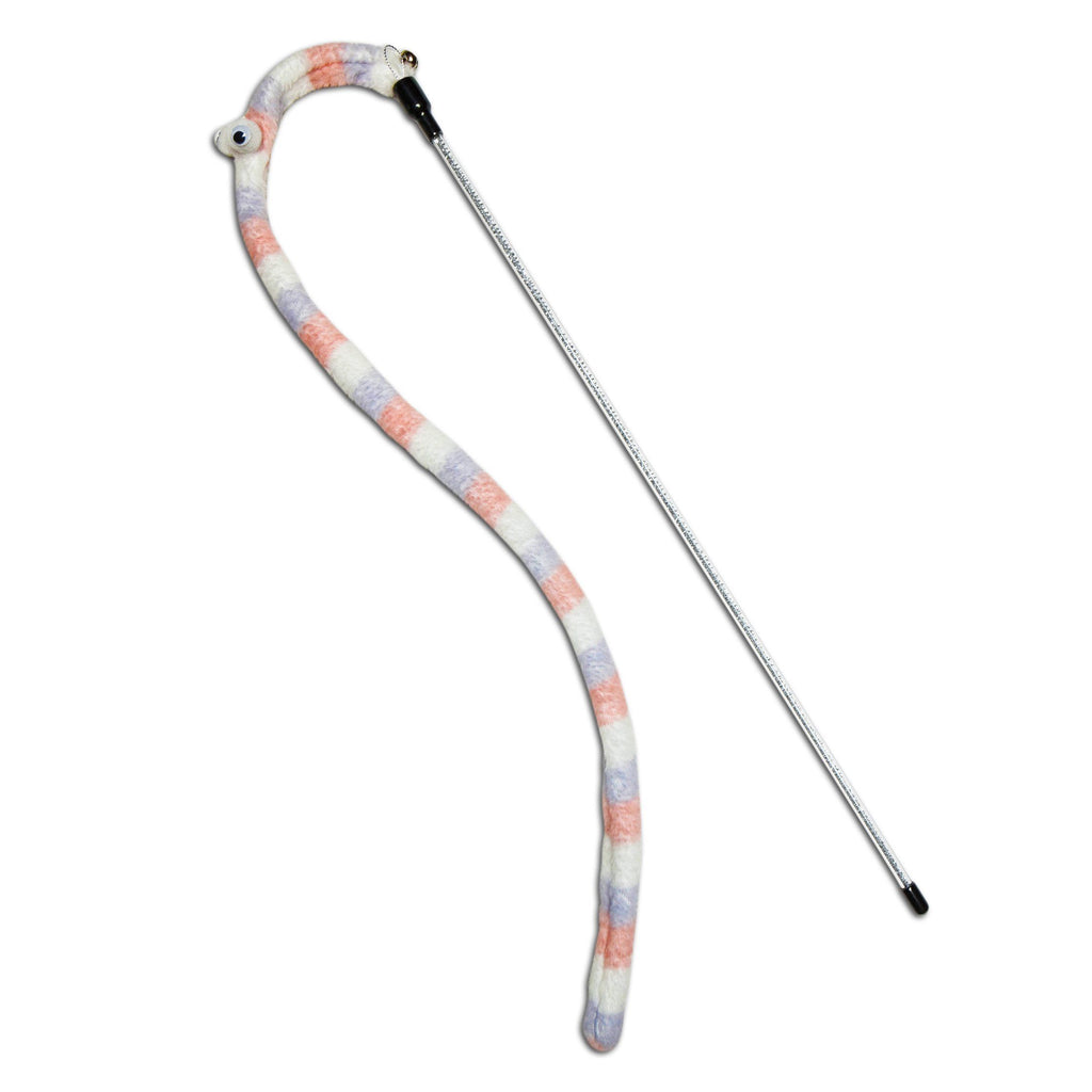 Touchcat Worm-Tail Cat Teaser Wand with Glitter Handle, 18.1"