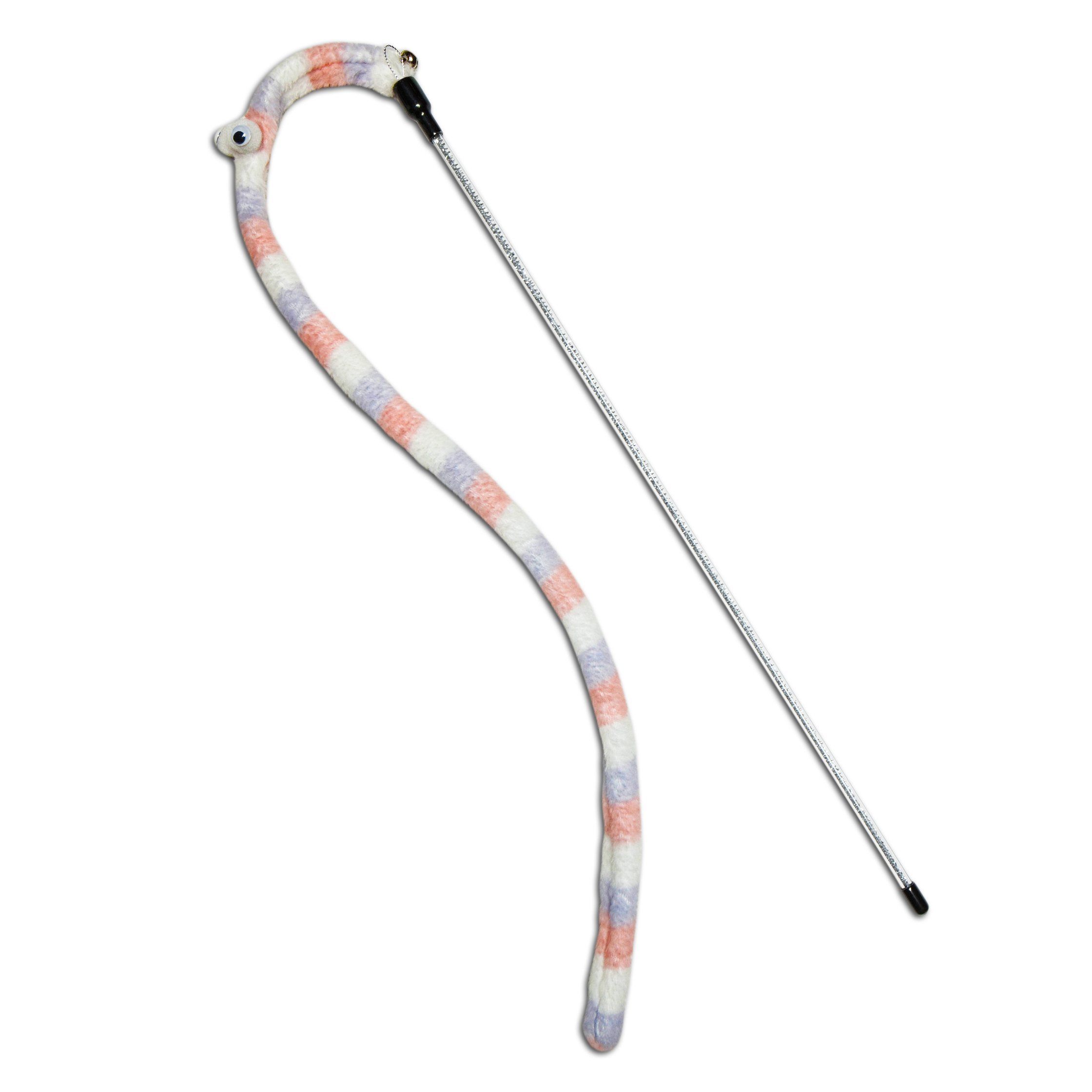 Touchcat Worm-Tail Cat Teaser Wand with Glitter Handle, 18.1"