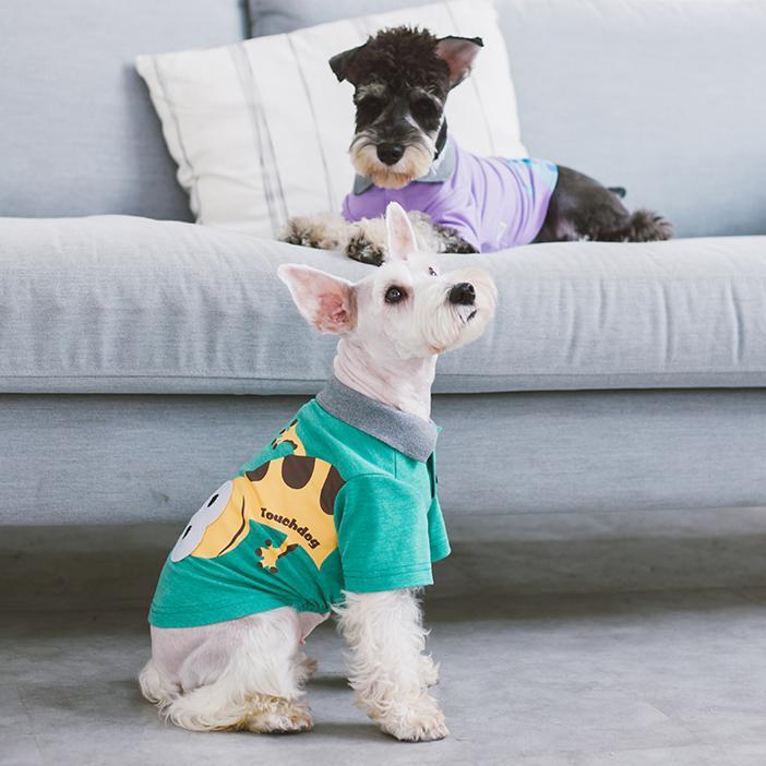 Arubark Caribbean Style Dog Polo T-Shirt with Lizard Print