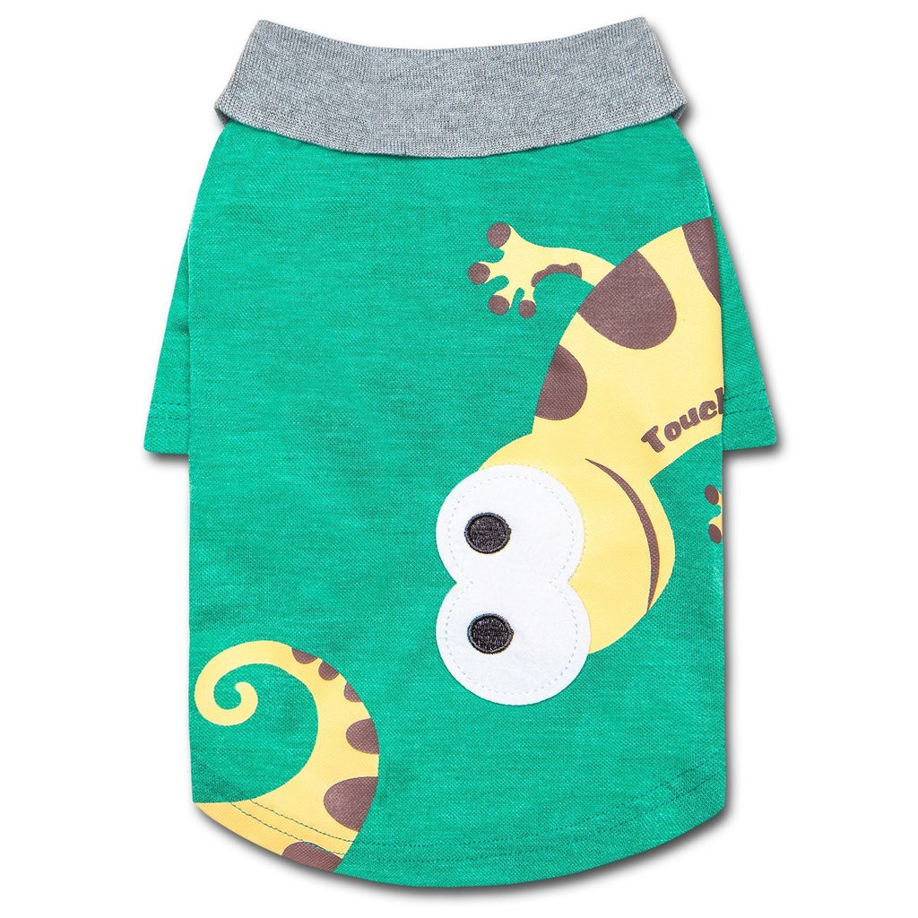 Arubark Caribbean Style Dog Polo T-Shirt with Lizard Print