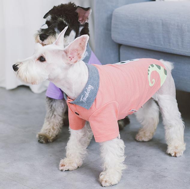 Arubark Caribbean Style Dog Polo T-Shirt with Lizard Print