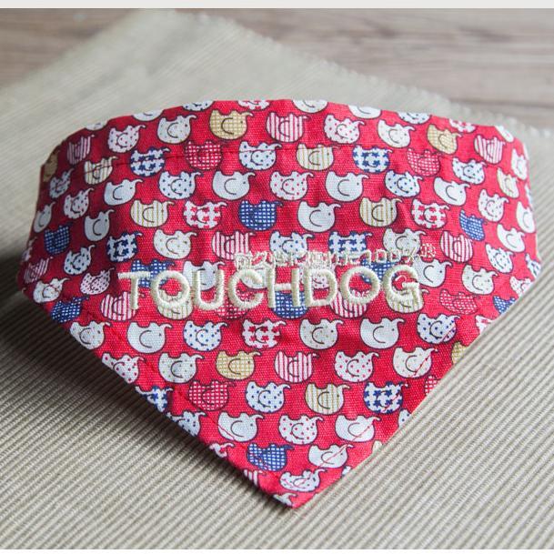 Elephant Pattern Hook-and-Loop Dog Bandana
