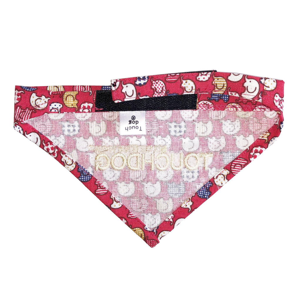 Elephant Pattern Hook-and-Loop Dog Bandana
