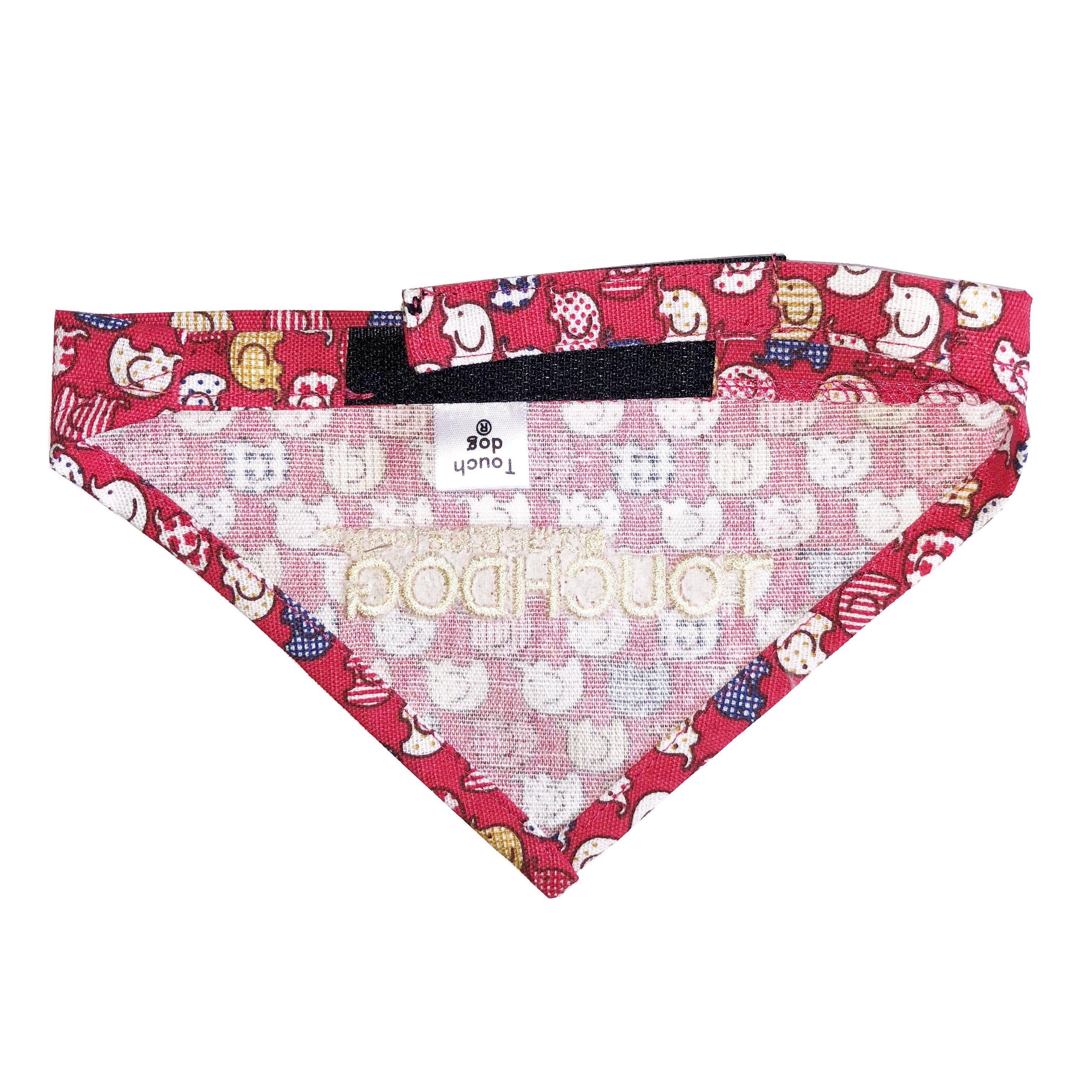Elephant Pattern Hook-and-Loop Dog Bandana