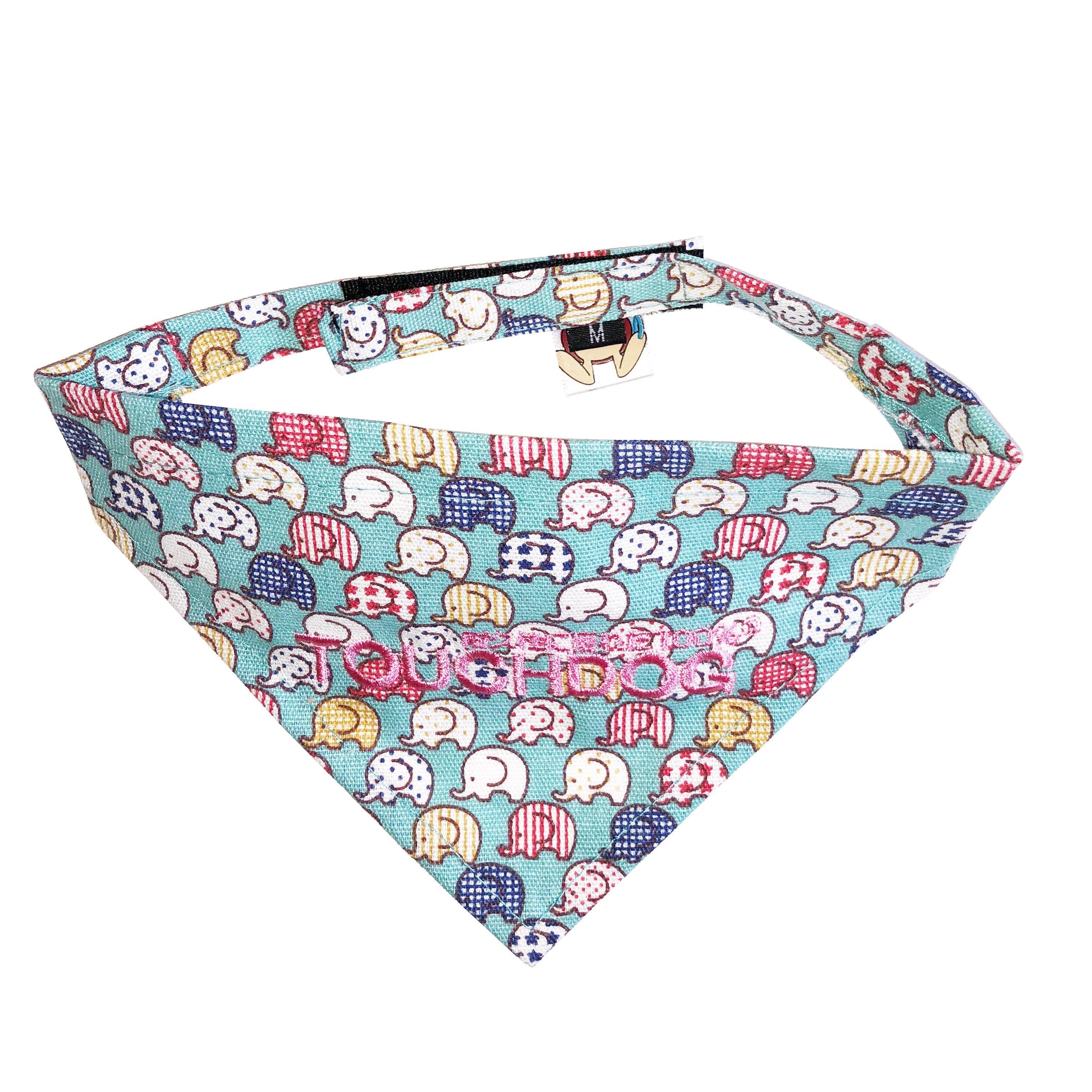 Elephant Pattern Hook-and-Loop Dog Bandana