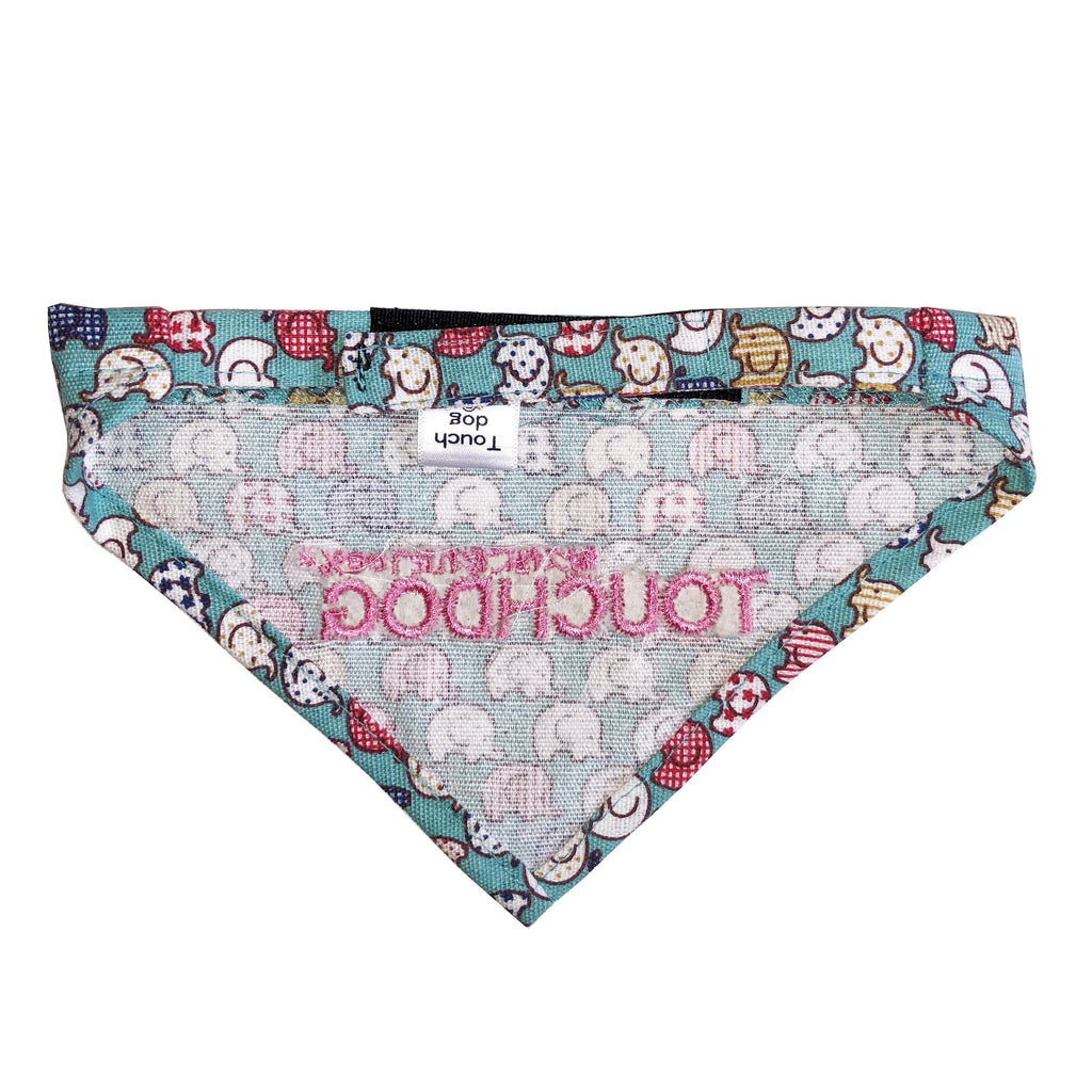 Elephant Pattern Hook-and-Loop Dog Bandana