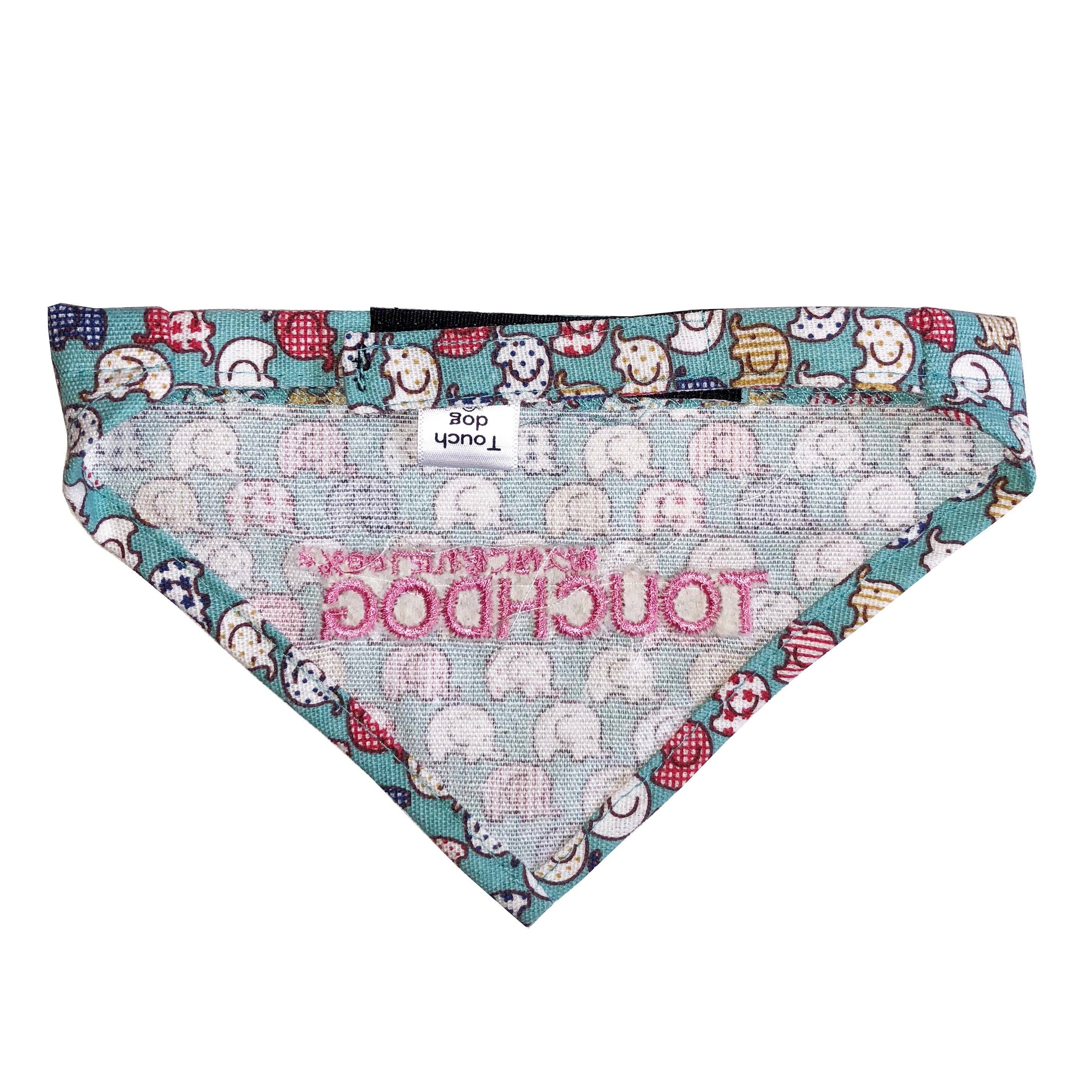 Elephant Pattern Hook-and-Loop Dog Bandana