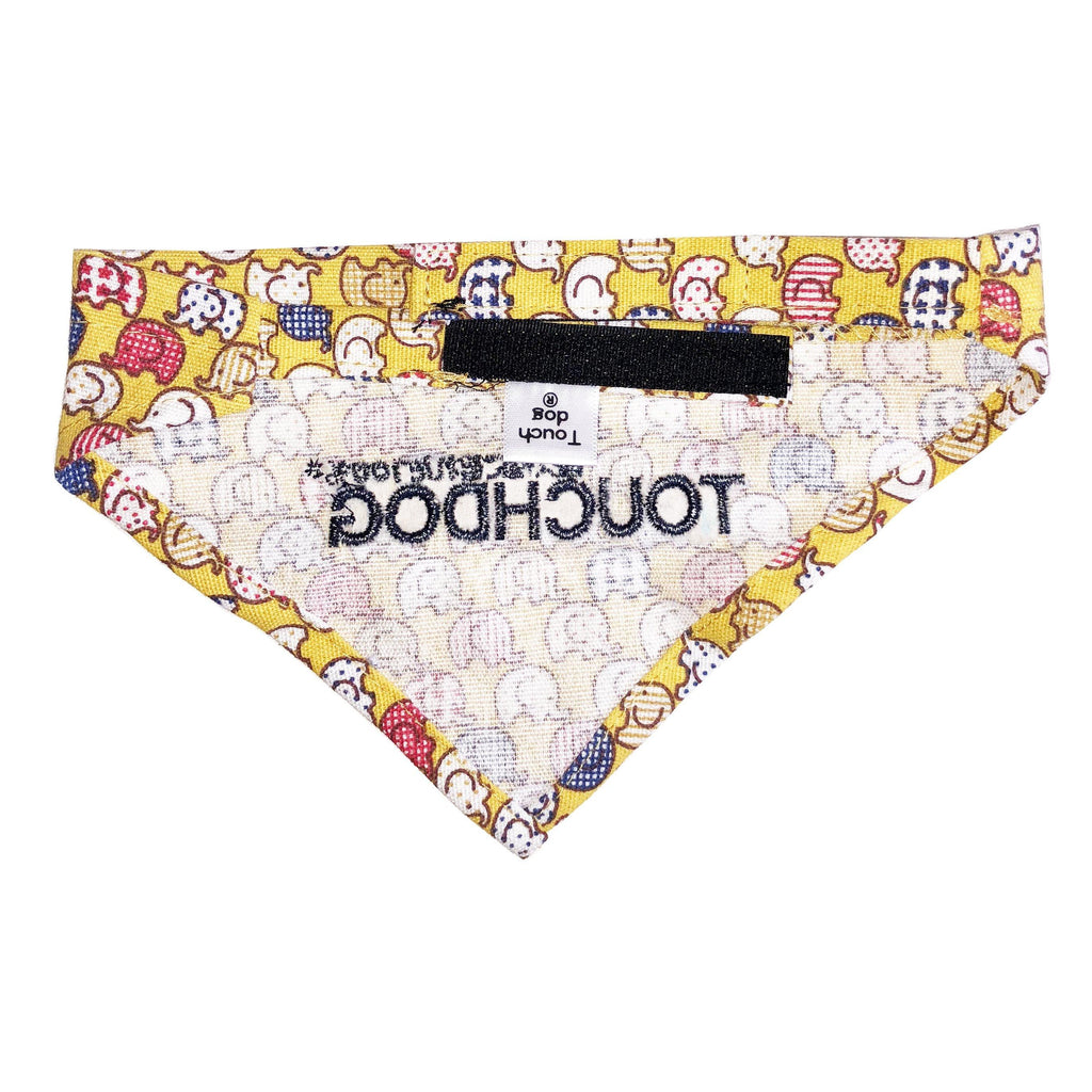 Elephant Pattern Hook-and-Loop Dog Bandana