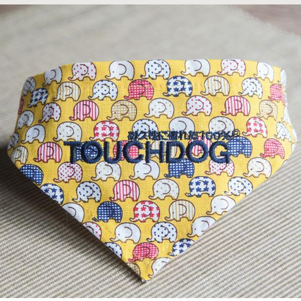 Elephant Pattern Hook-and-Loop Dog Bandana