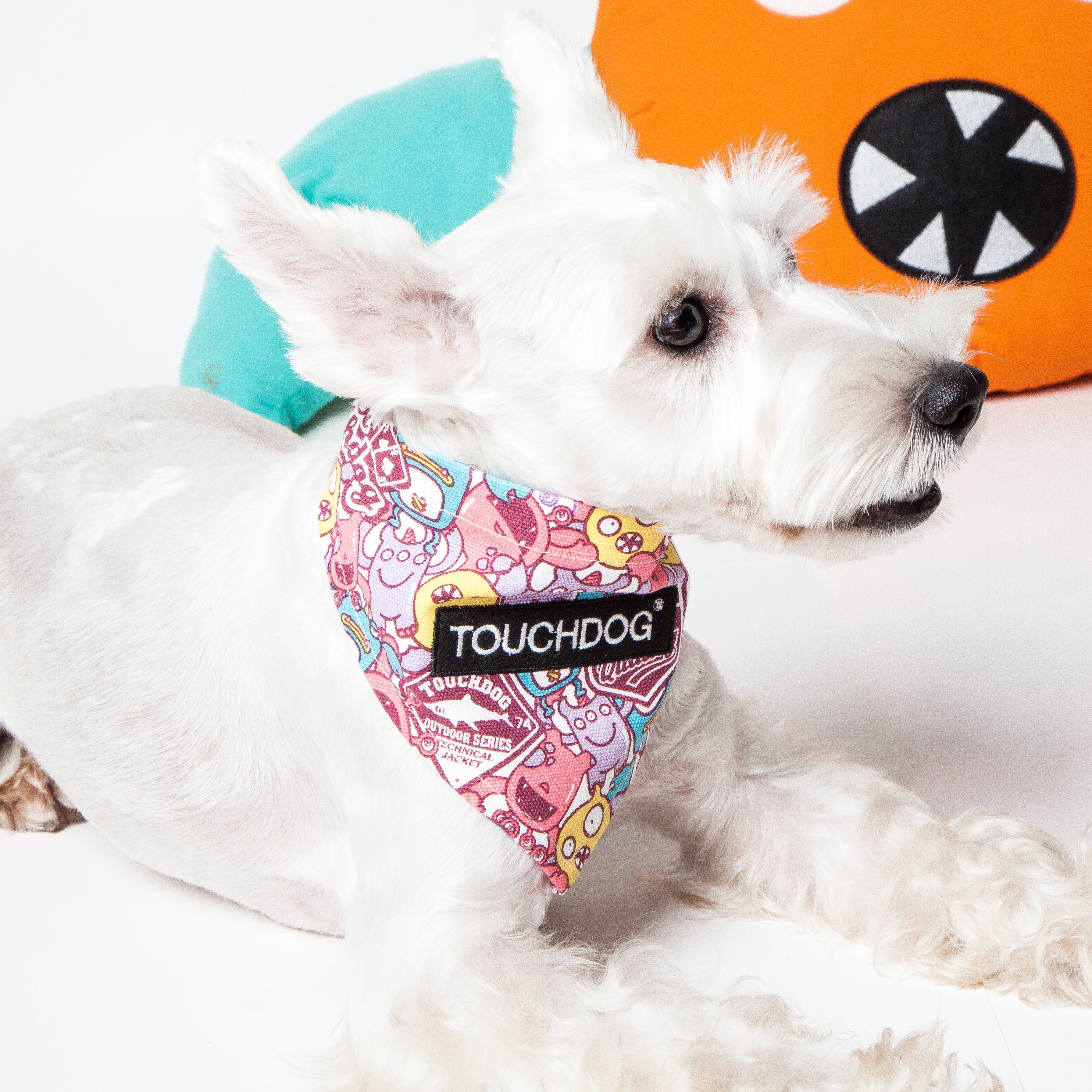 Polka-Dot Hook-and-Loop Dog Bandana, Adjustable Sizes