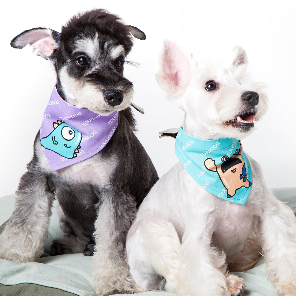 Polka-Dot Hook-and-Loop Dog Bandana, Adjustable Sizes