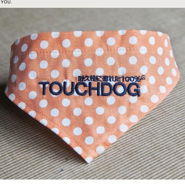Polka-Dot Hook-and-Loop Dog Bandana, Adjustable Sizes