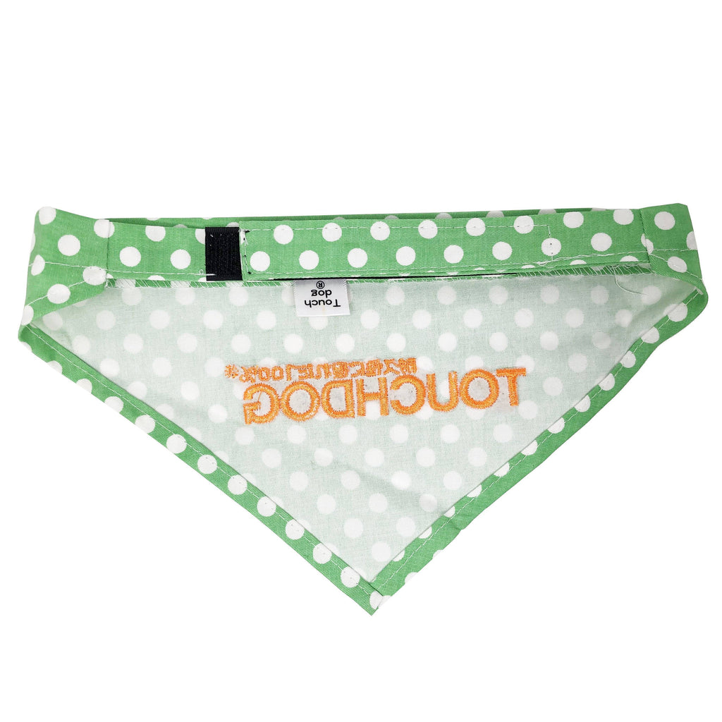 Polka-Dot Hook-and-Loop Dog Bandana, Adjustable Sizes