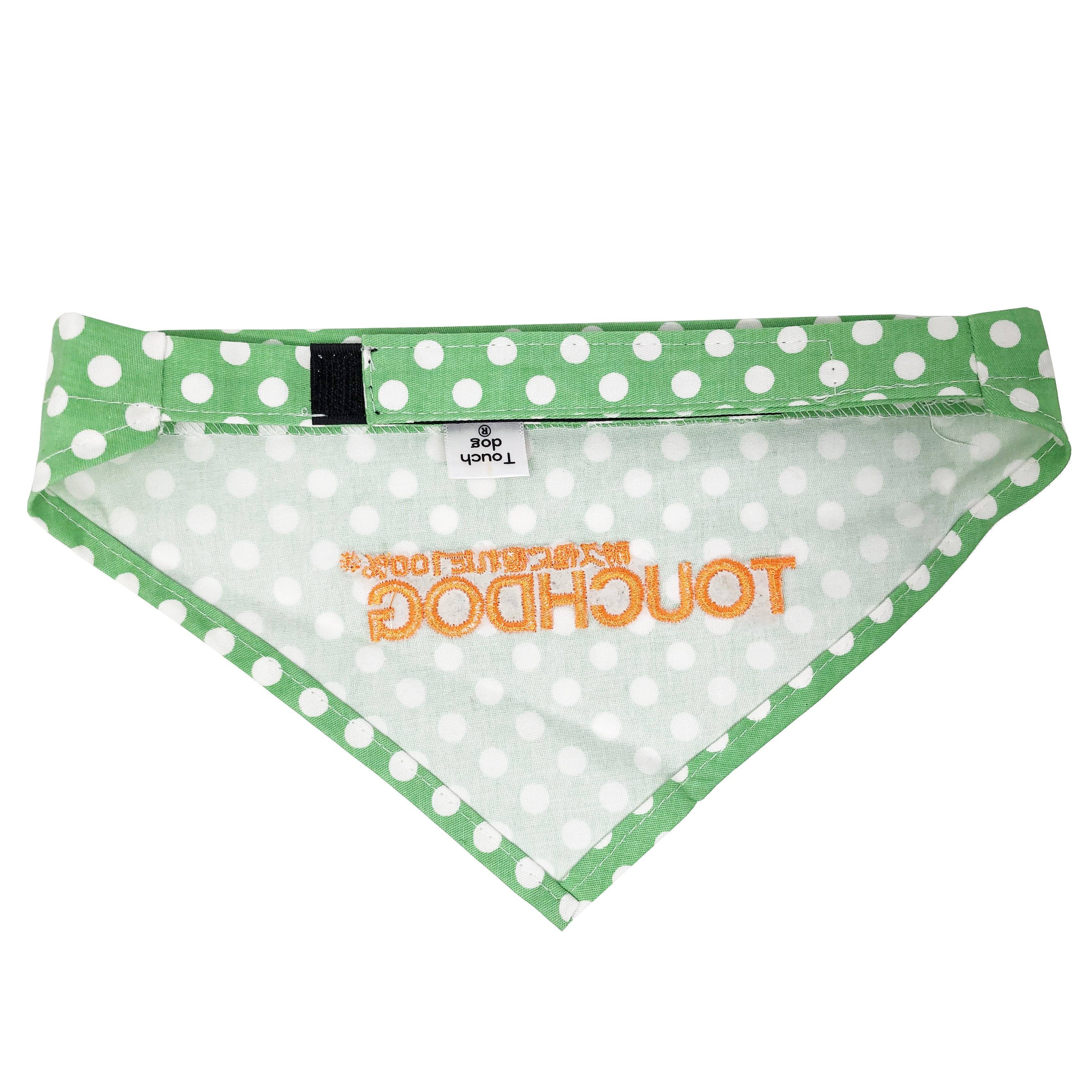 Polka-Dot Hook-and-Loop Dog Bandana, Adjustable Sizes