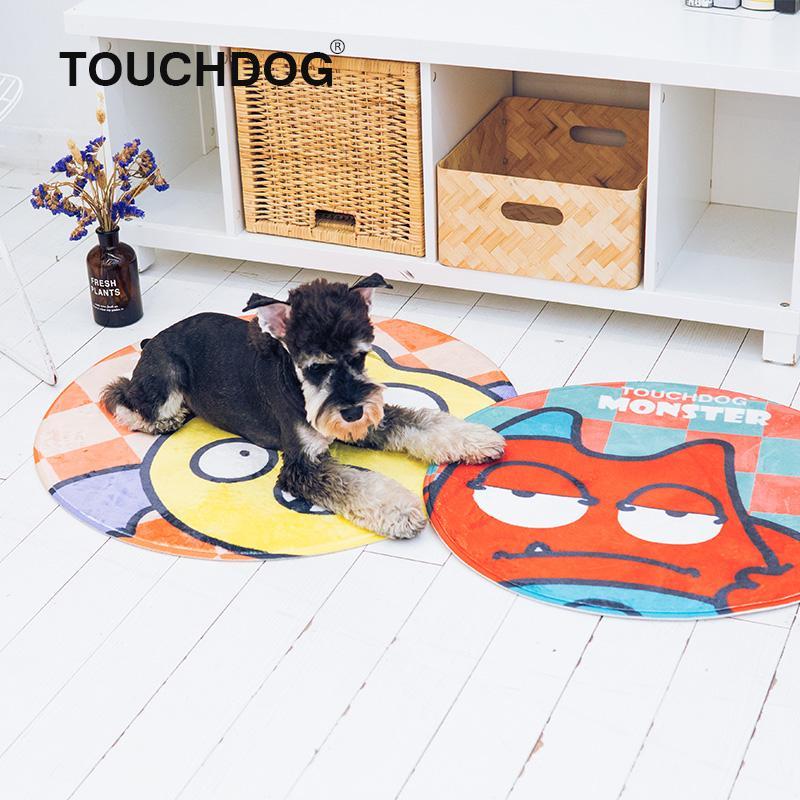 Touchdog Cartoon Monster Rounded Pet Mat, 26" x 26"