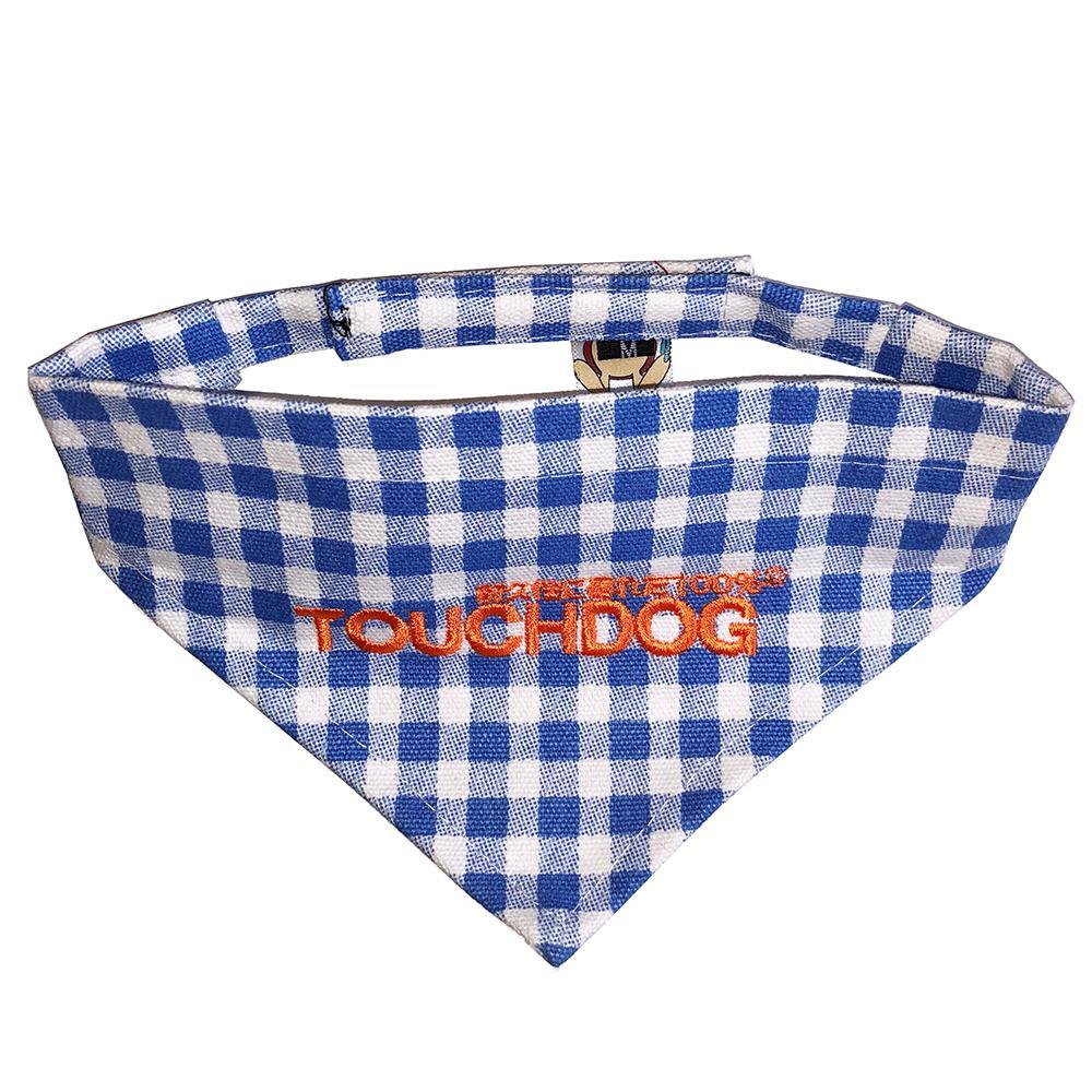 Adjustable Hook-and-Loop Pet Bandana with Embroidered Seal