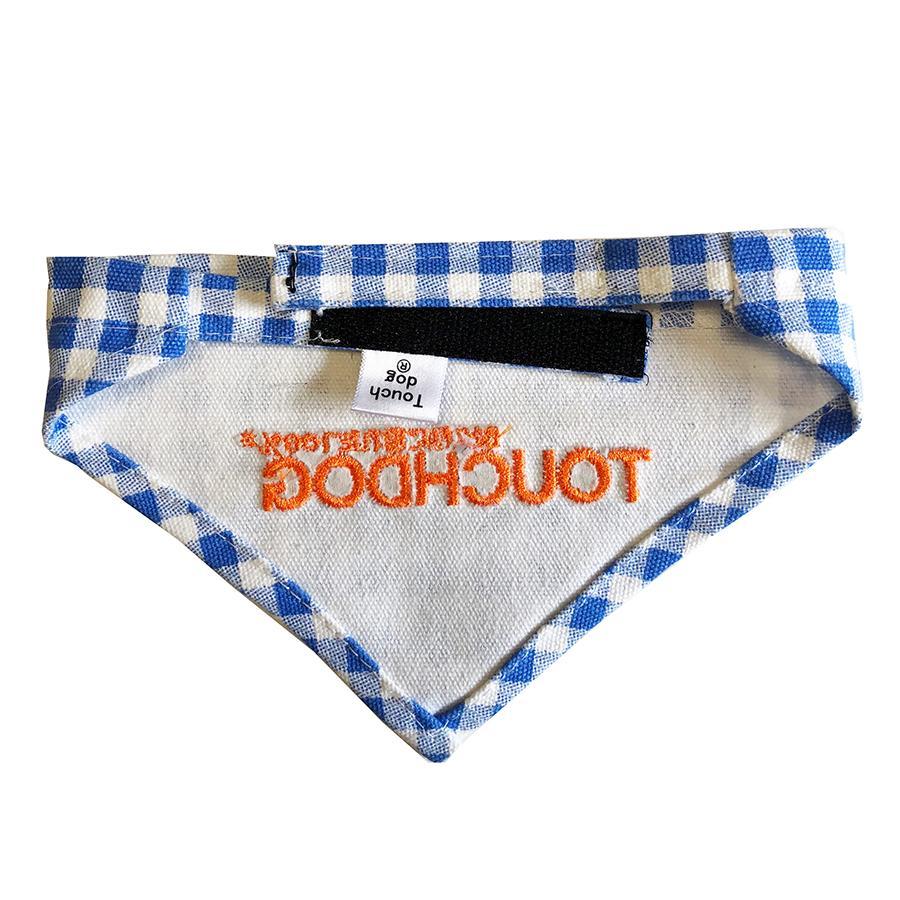 Adjustable Hook-and-Loop Pet Bandana with Embroidered Seal