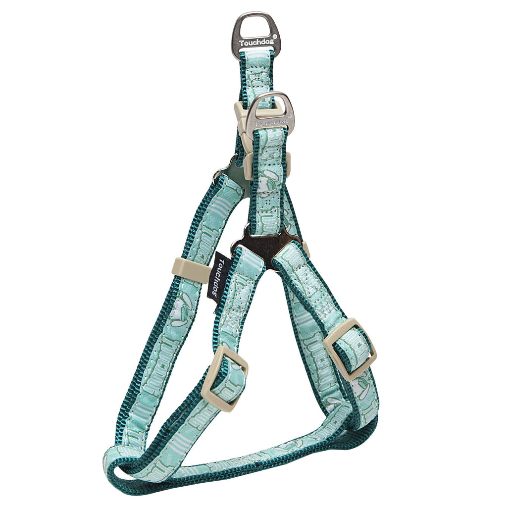 Touchdog Embroidered Harness and Leash Set, Adjustable Sizes