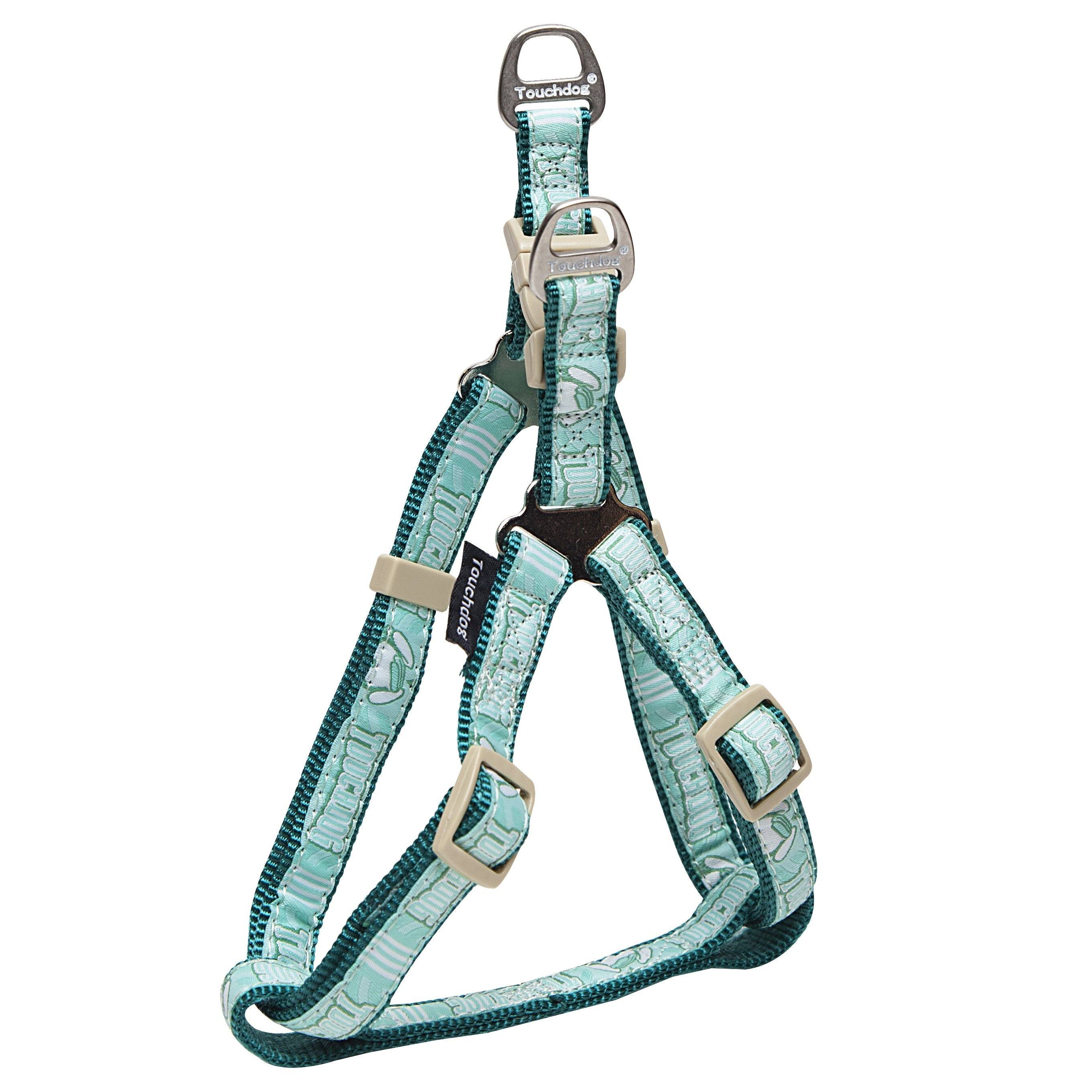 Touchdog Embroidered Harness and Leash Set, Adjustable Sizes