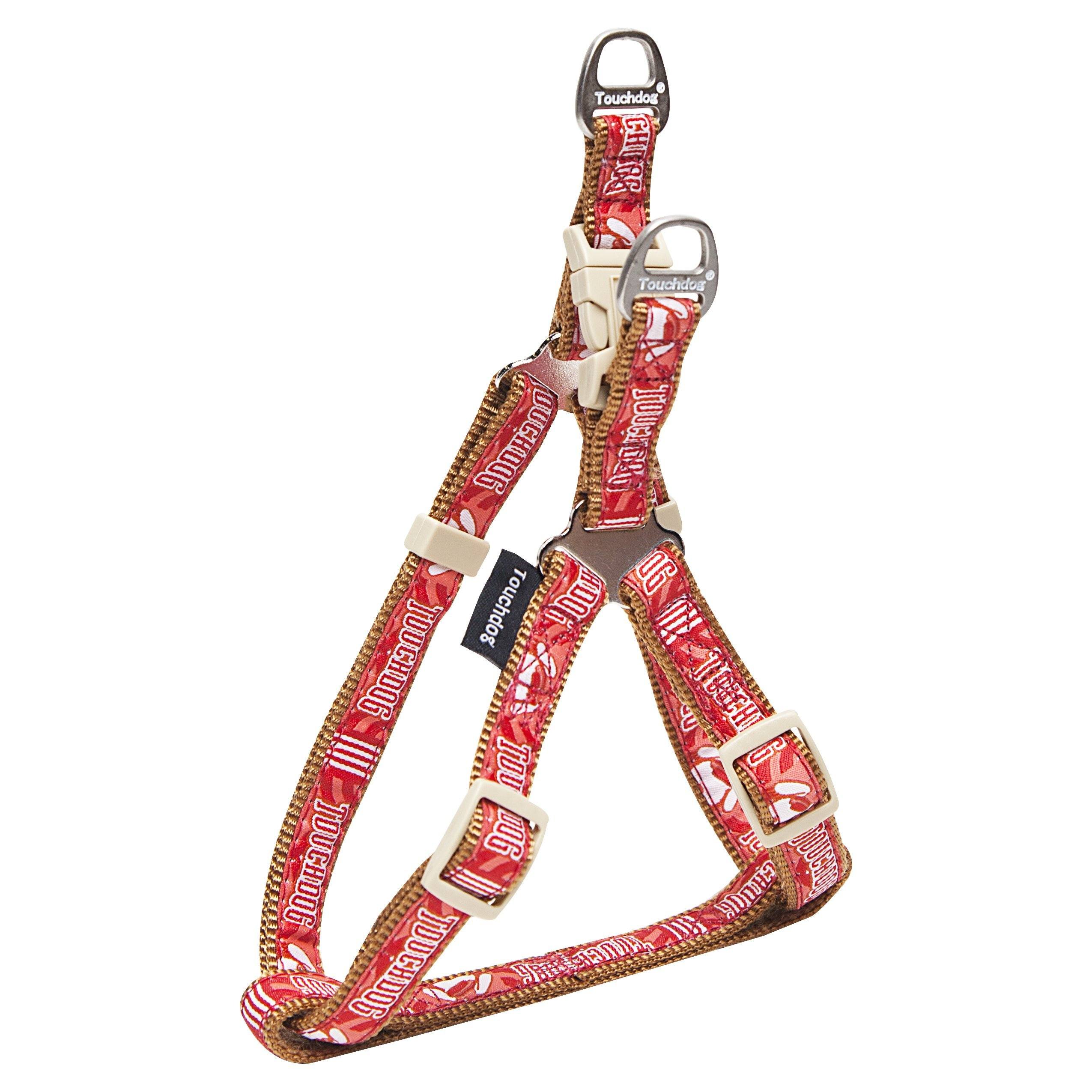 Touchdog Embroidered Harness and Leash Set, Adjustable Sizes