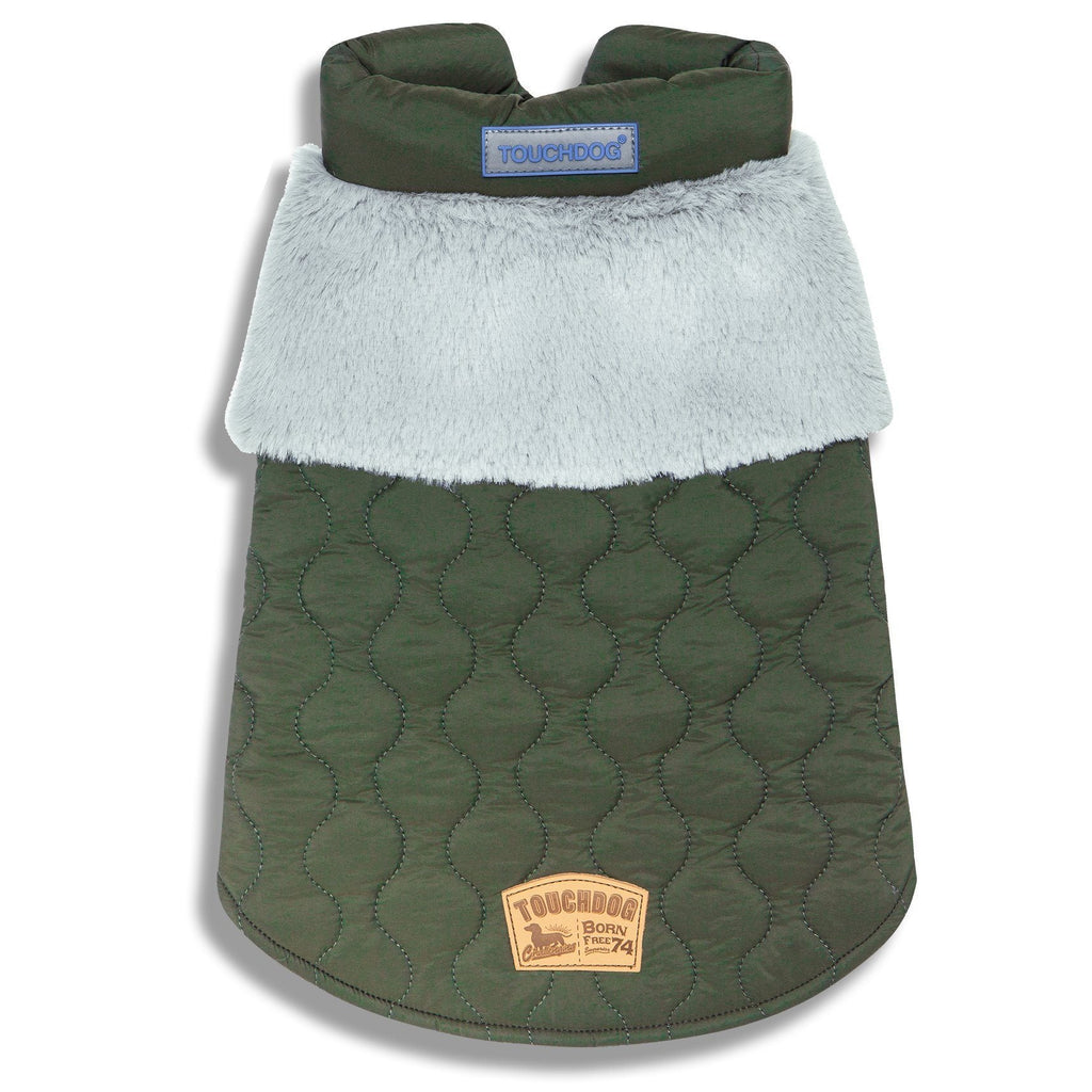Touchdog 'Furrost-Bite' Fur and Fleece Designer Fashion Dog Jacket