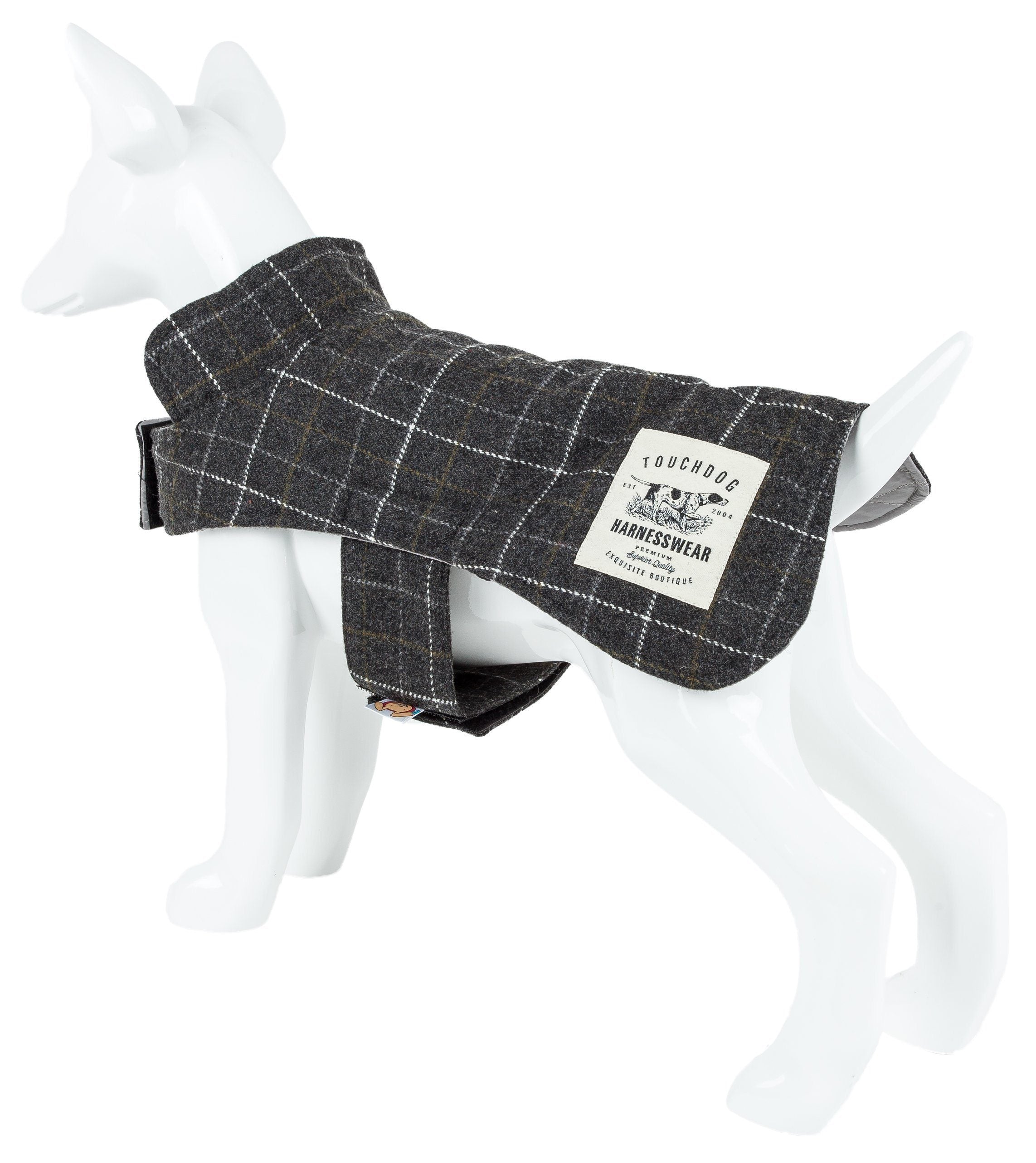 2-in-1 Windowpane Plaid Dog Jacket & Reversible Mat Set