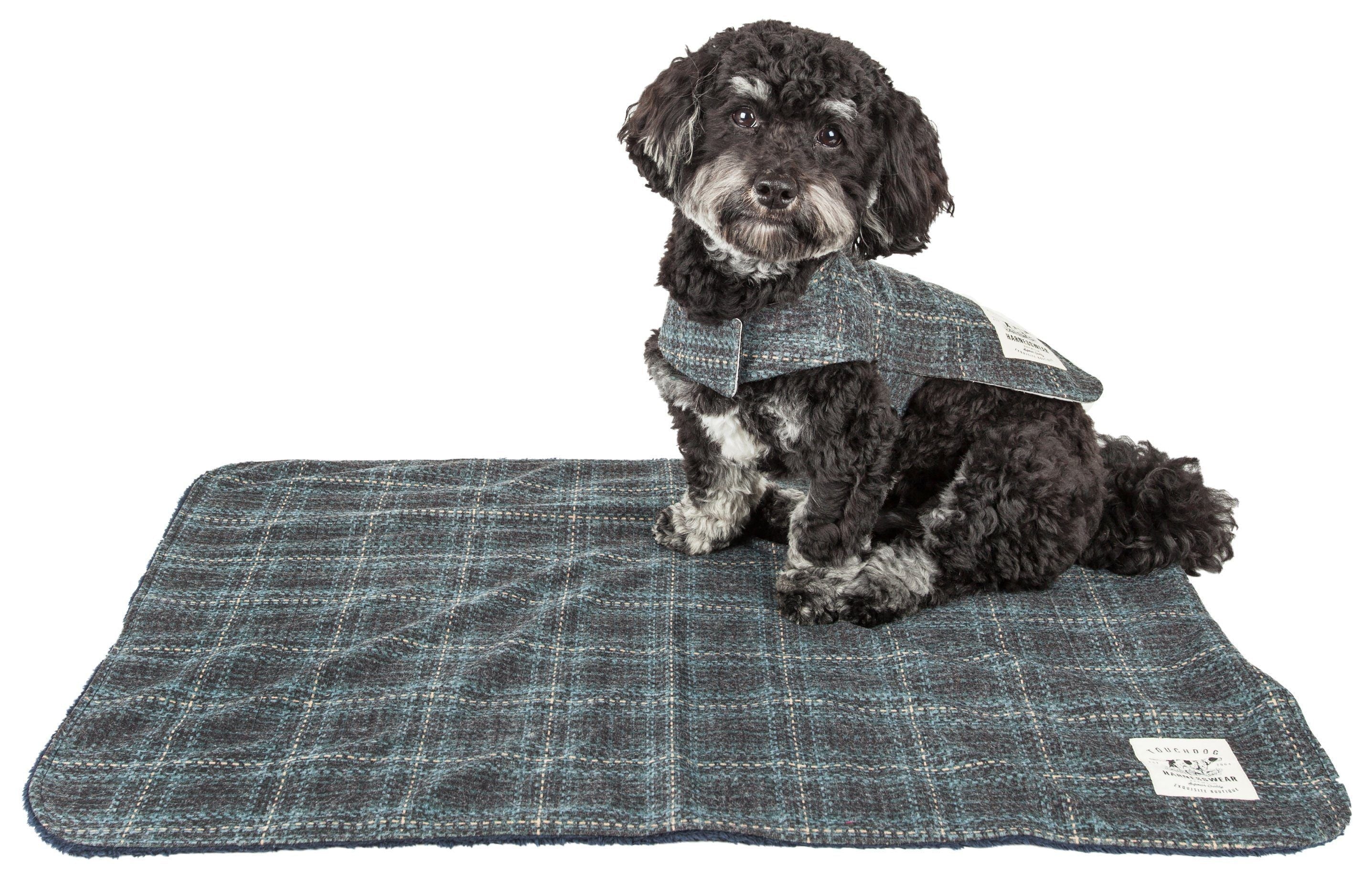Windowpane Plaid Dog Jacket & Reversible Mat Set