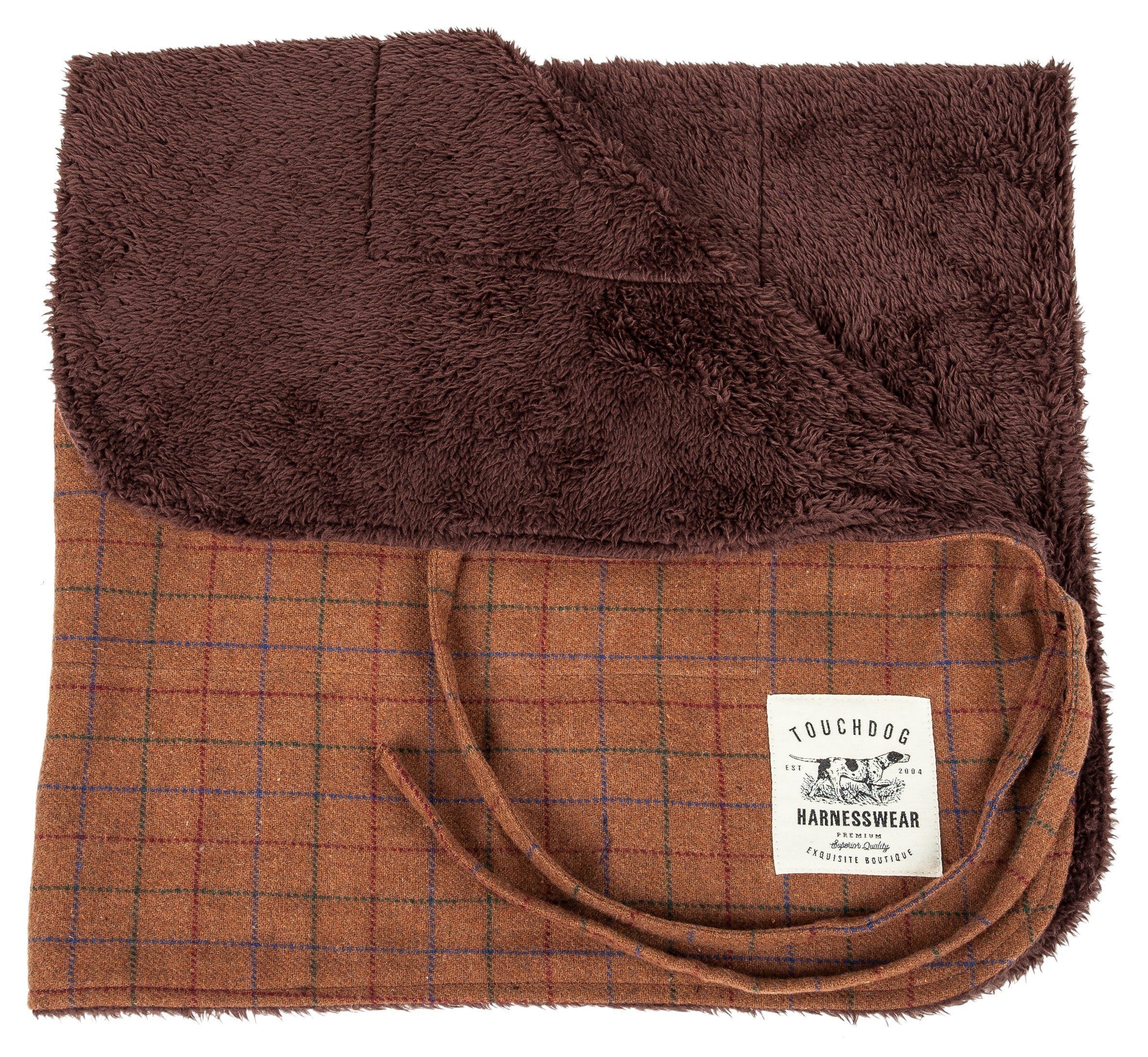 2-in-1 Windowpane Plaid Dog Jacket & Reversible Mat Set