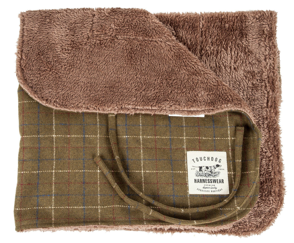 2-in-1 Windowpane Plaid Dog Jacket & Reversible Mat Set