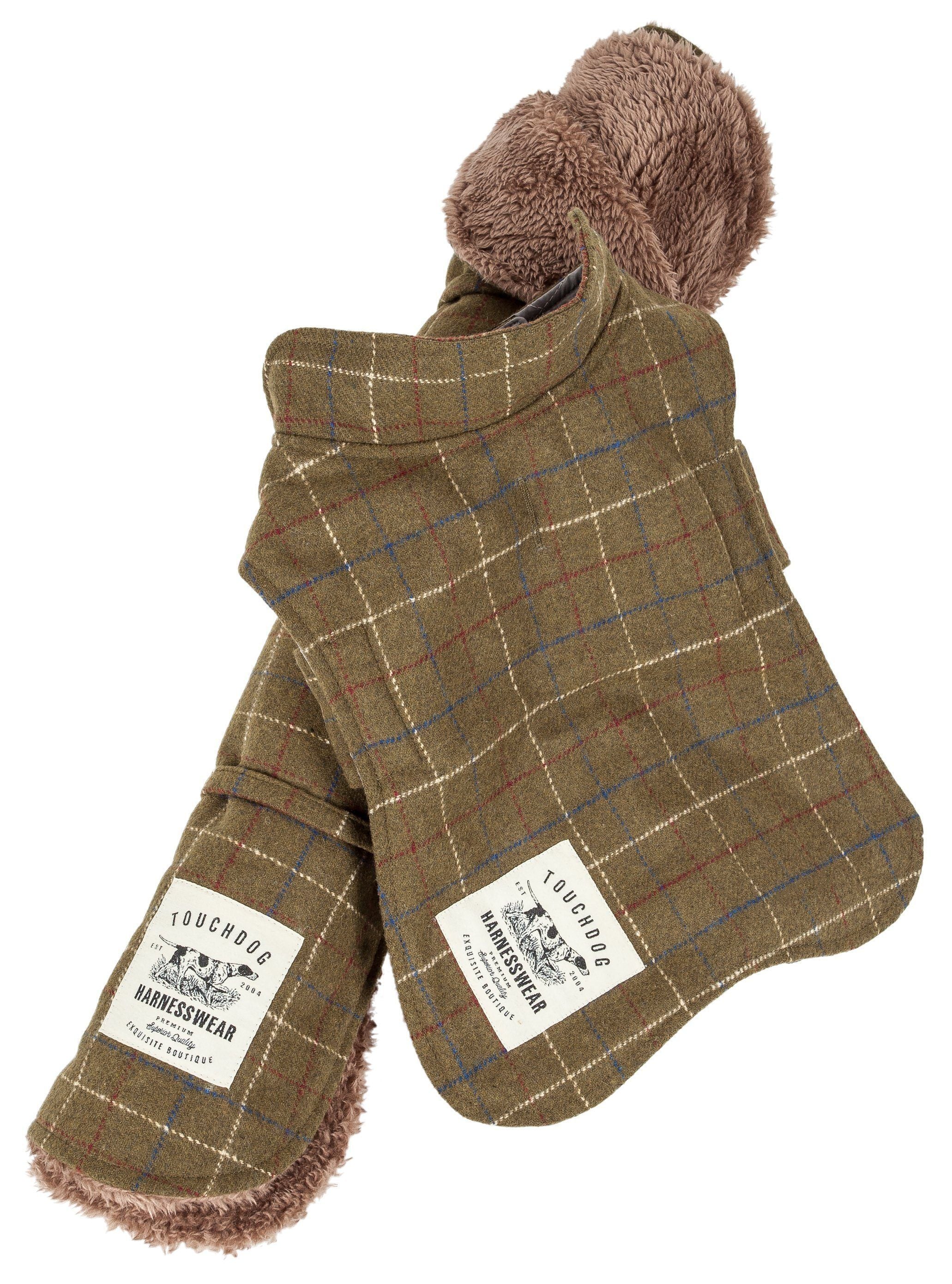 2-in-1 Windowpane Plaid Dog Jacket & Reversible Mat Set