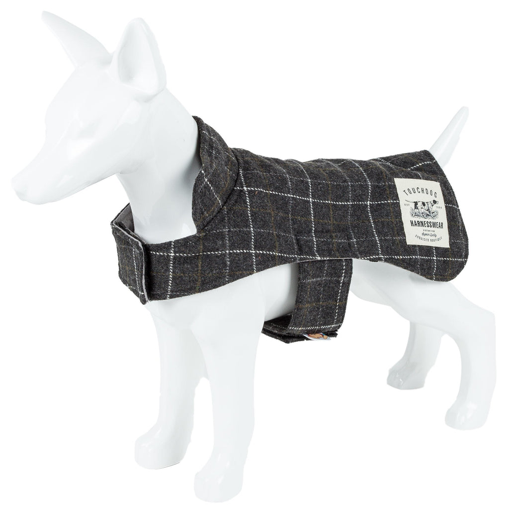 2-in-1 Windowpane Plaid Dog Jacket & Reversible Mat Set