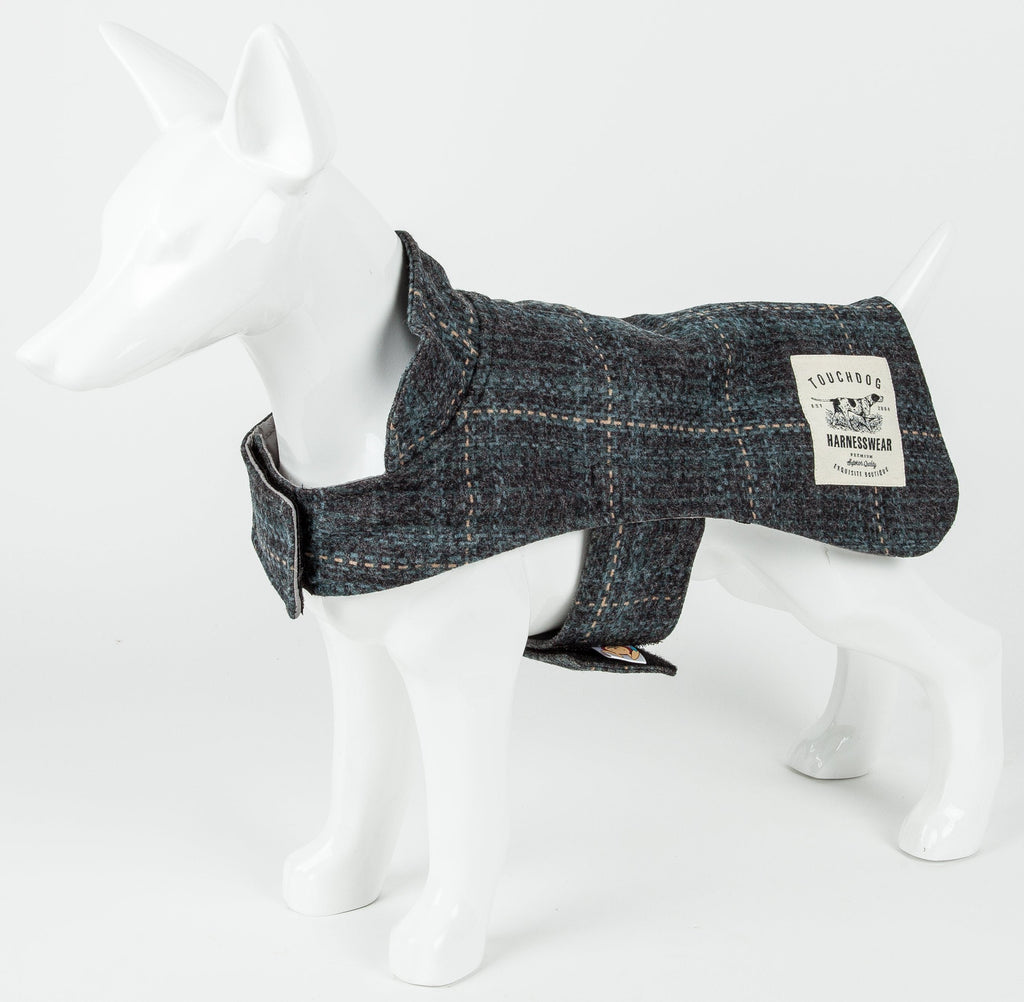 Windowpane Plaid Dog Jacket & Reversible Mat Set