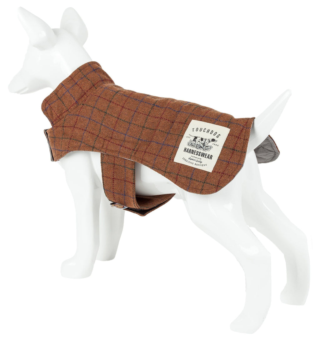 2-in-1 Windowpane Plaid Dog Jacket & Reversible Mat Set