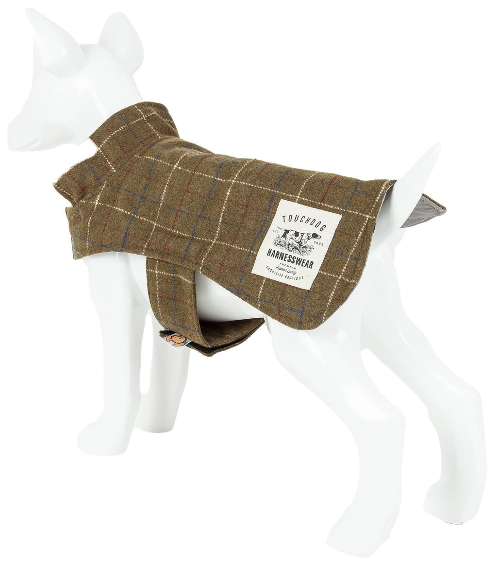 2-in-1 Windowpane Plaid Dog Jacket & Reversible Mat Set