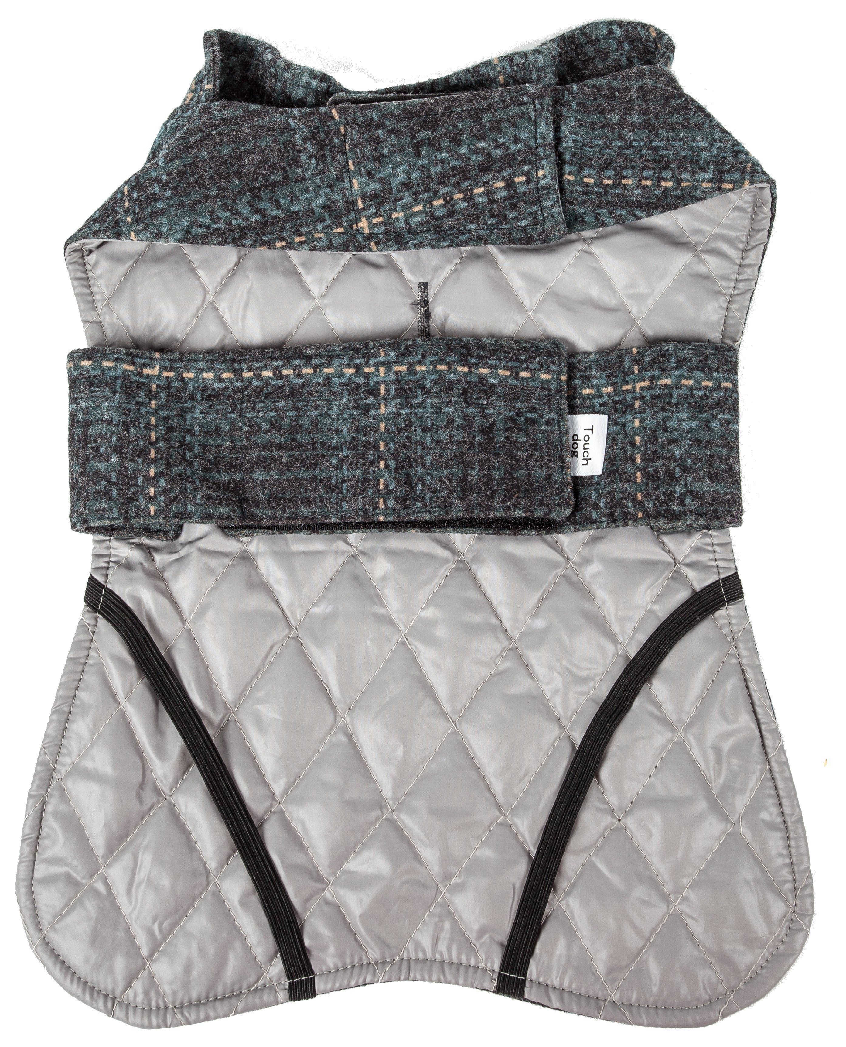 Windowpane Plaid Dog Jacket & Reversible Mat Set