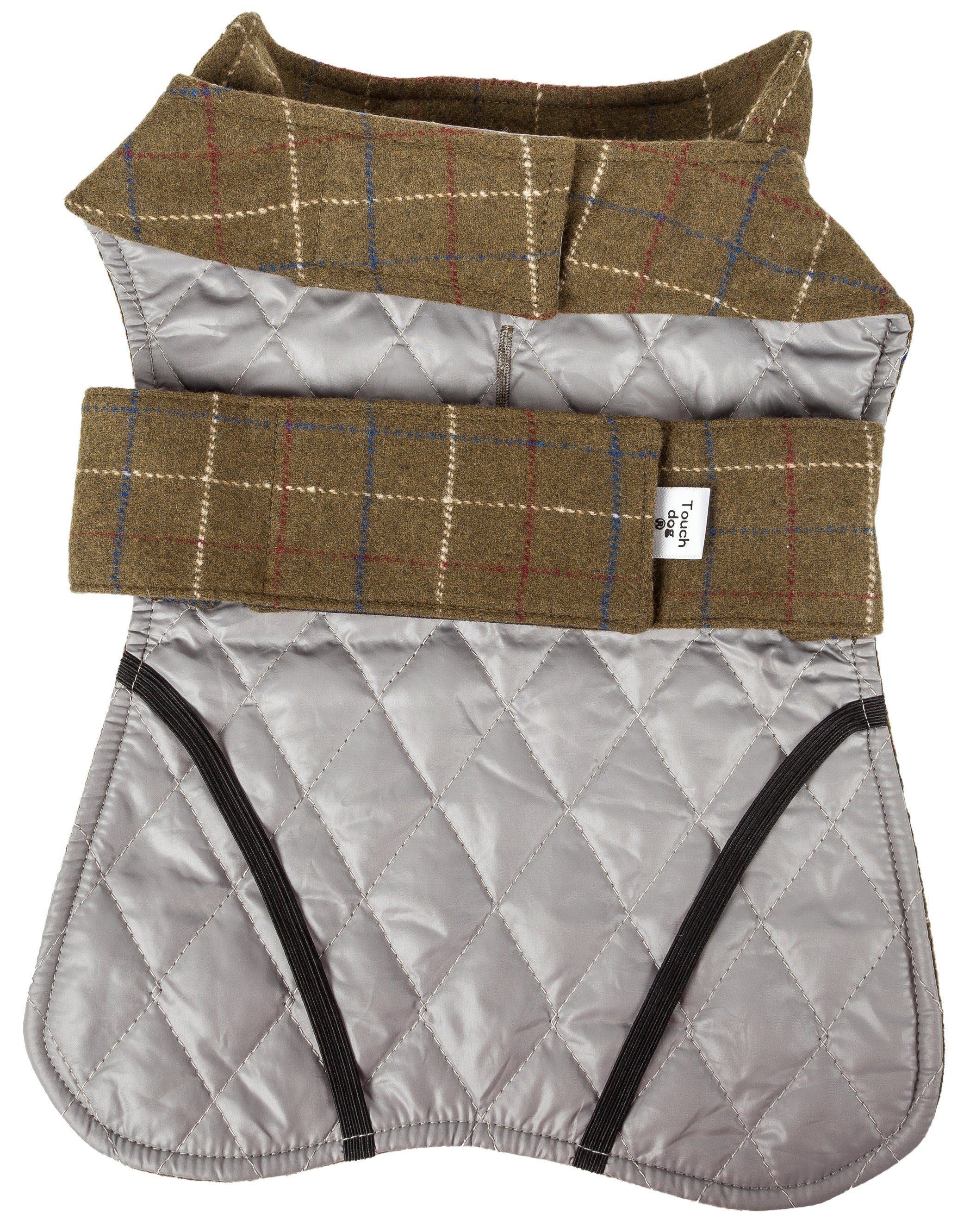 2-in-1 Windowpane Plaid Dog Jacket & Reversible Mat Set