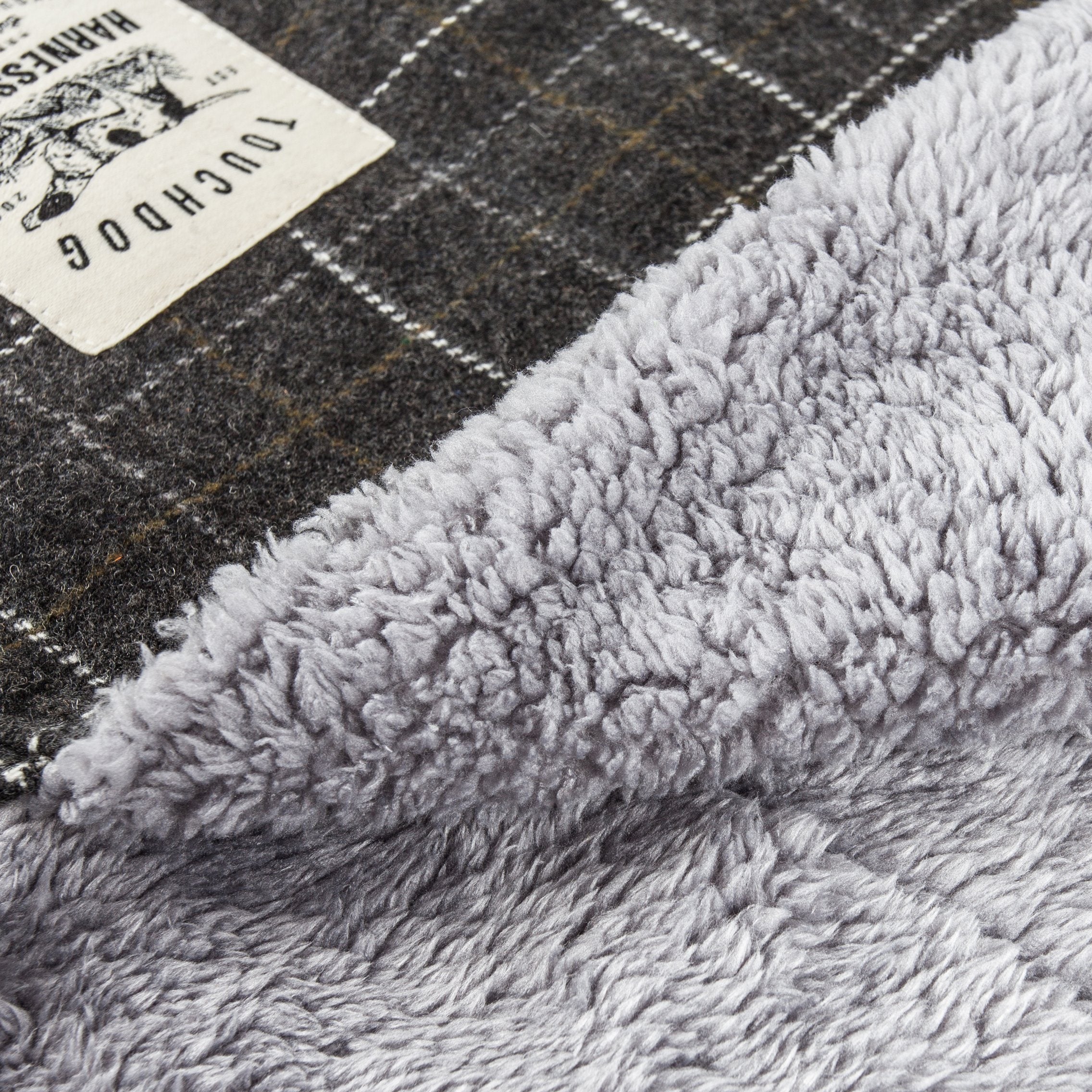 2-in-1 Windowpane Plaid Dog Jacket & Reversible Mat Set