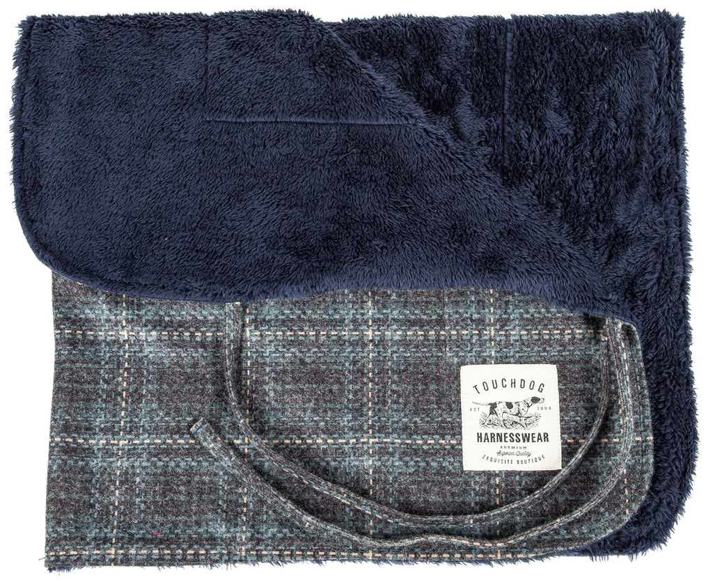 Windowpane Plaid Dog Jacket & Reversible Mat Set