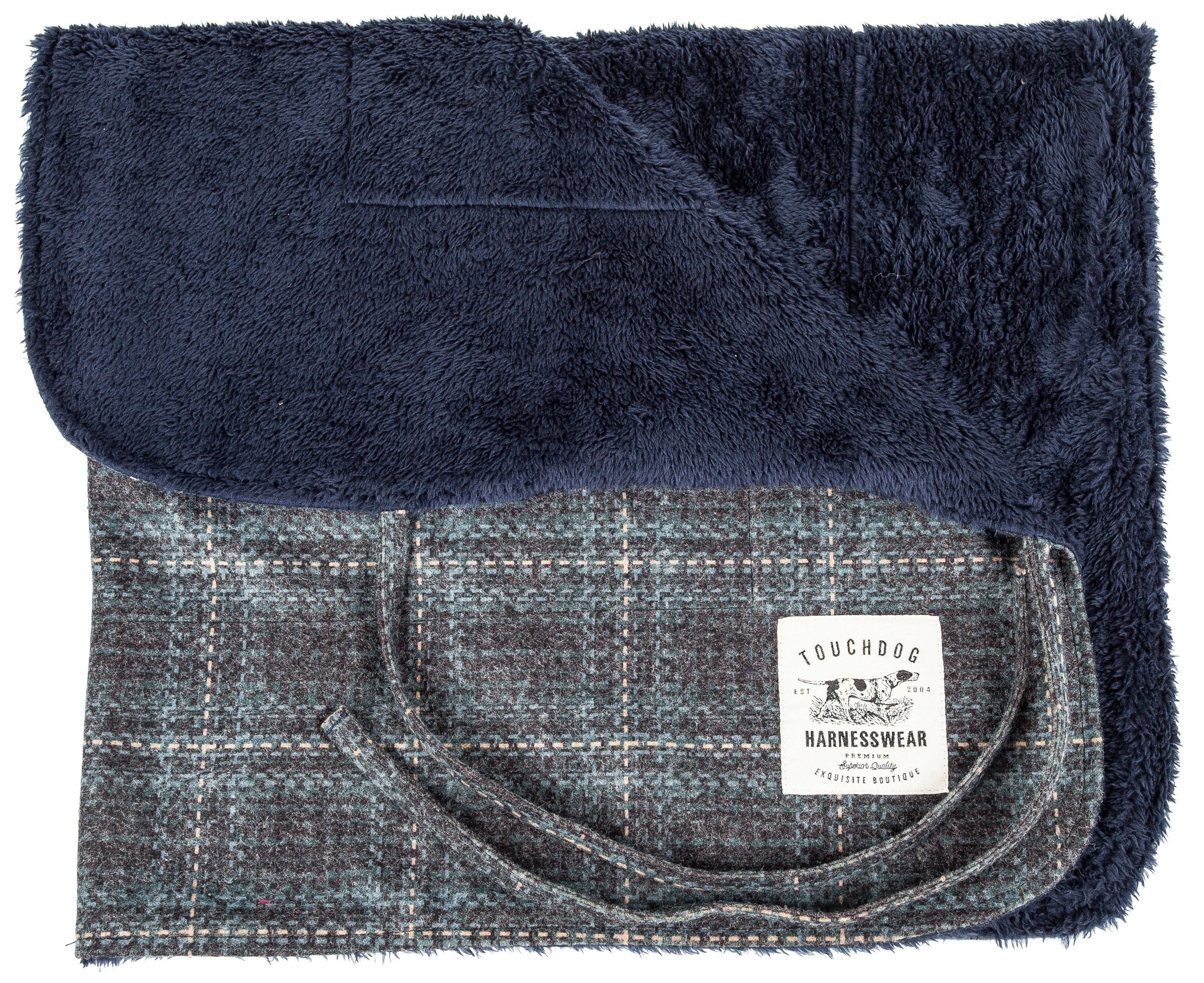 Windowpane Plaid Dog Jacket & Reversible Mat Set