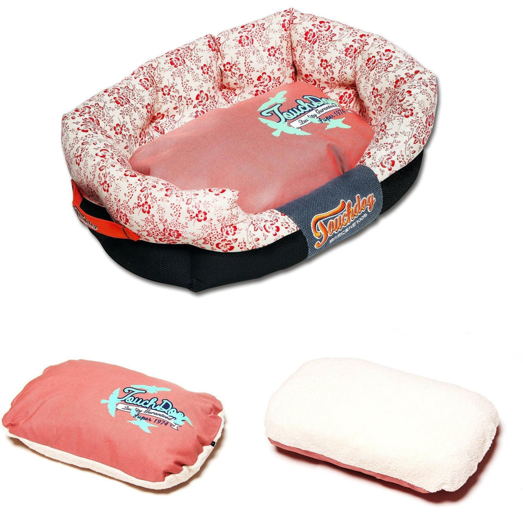 Floral-Galoral Ultra-Plush Rectangular Dog Bed with Removable Cushion