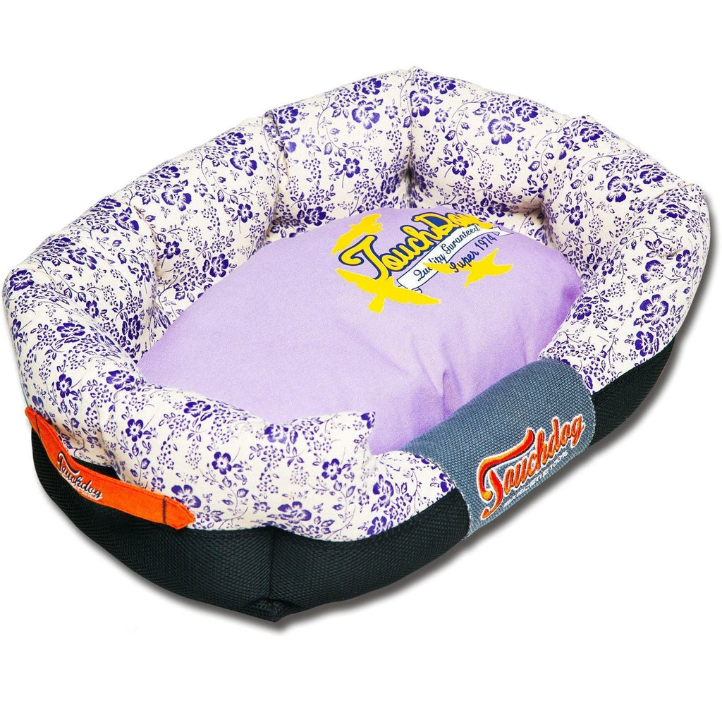 Floral-Galoral Ultra-Plush Rectangular Dog Bed with Removable Cushion