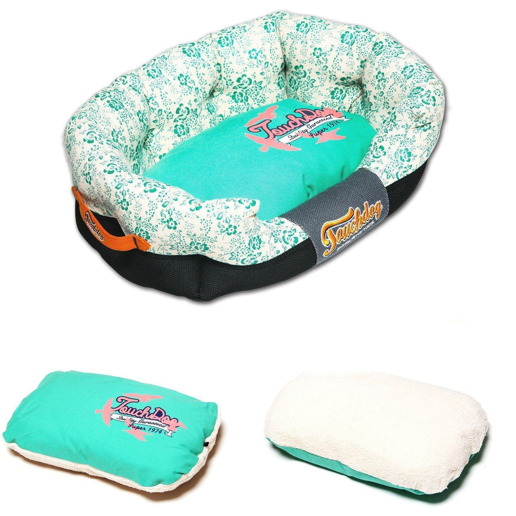 Floral-Galoral Ultra-Plush Rectangular Dog Bed with Removable Cushion