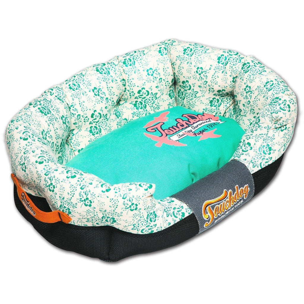Floral-Galoral Ultra-Plush Rectangular Dog Bed with Removable Cushion