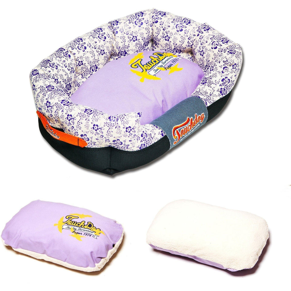 Floral-Galoral Ultra-Plush Rectangular Dog Bed with Removable Cushion