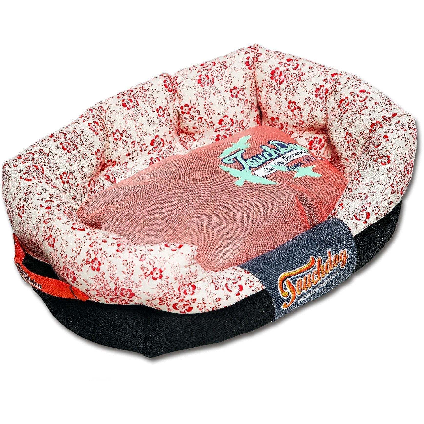 Floral-Galoral Ultra-Plush Rectangular Dog Bed with Removable Cushion